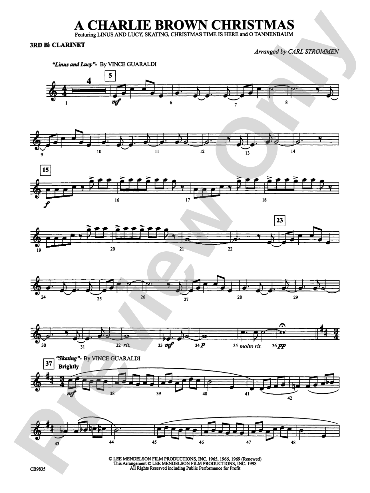 A Charlie Brown Christmas: 3rd B-flat Clarinet