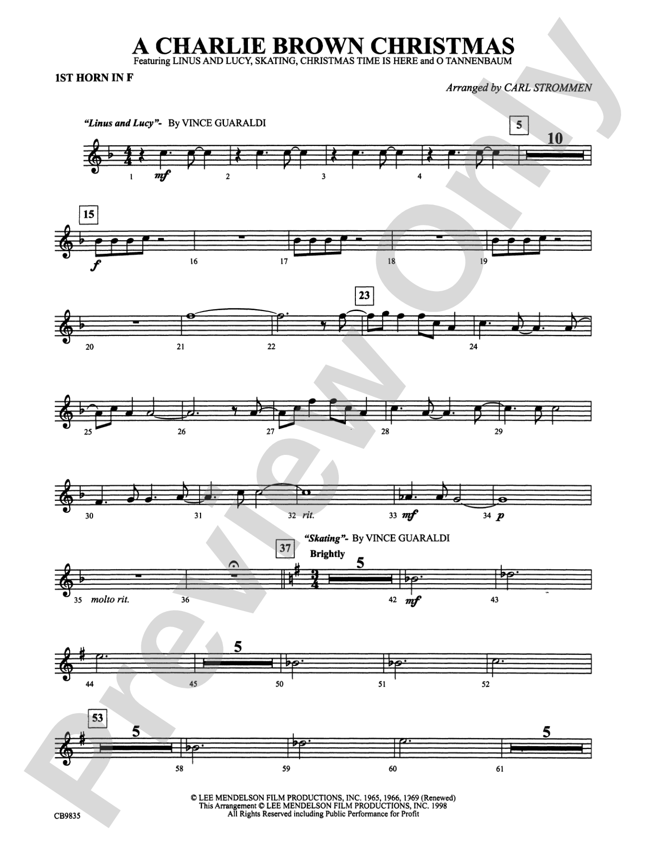 A Charlie Brown Christmas: 1st F Horn
