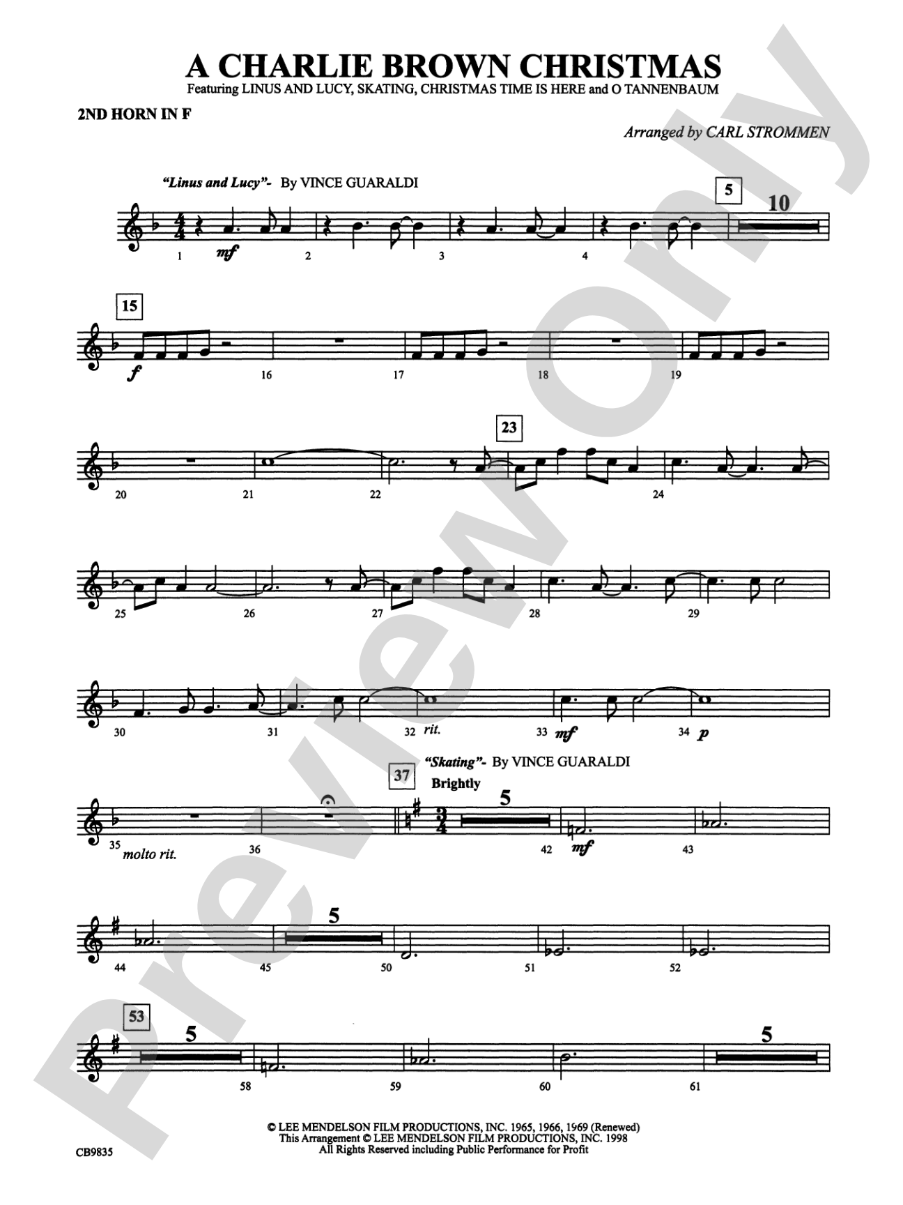 A Charlie Brown Christmas: 2nd F Horn