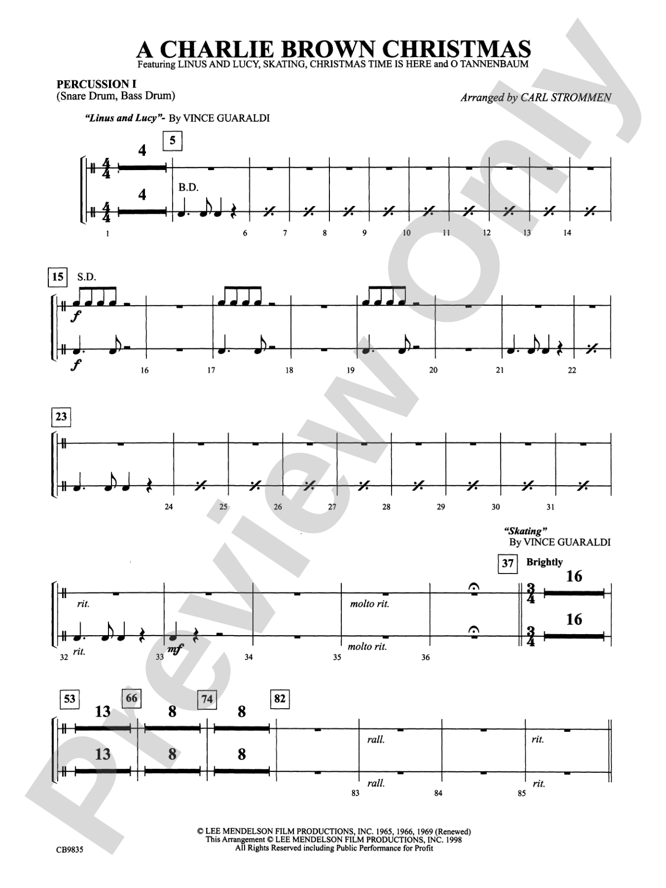A Charlie Brown Christmas: 1st Percussion