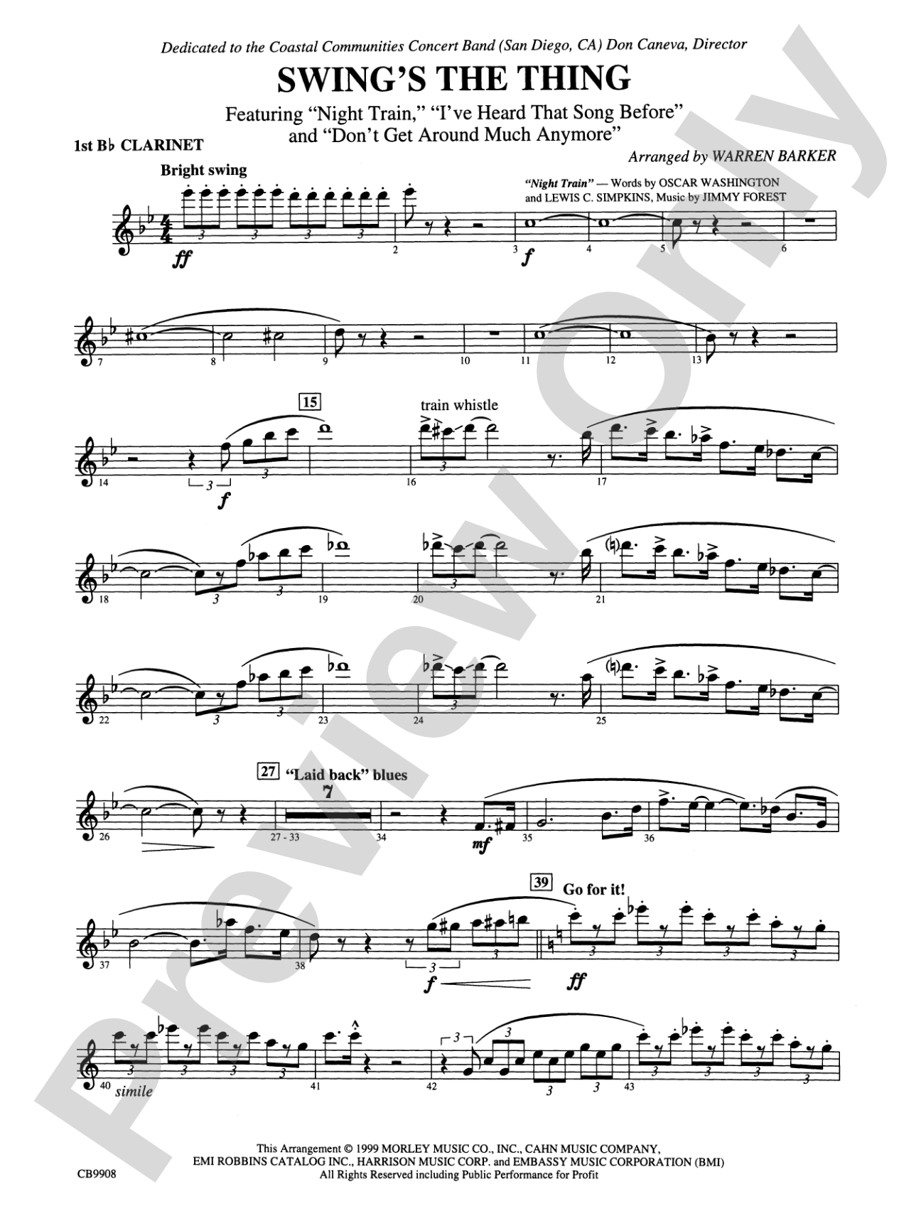 Swing's the Thing: 1st B-flat Clarinet