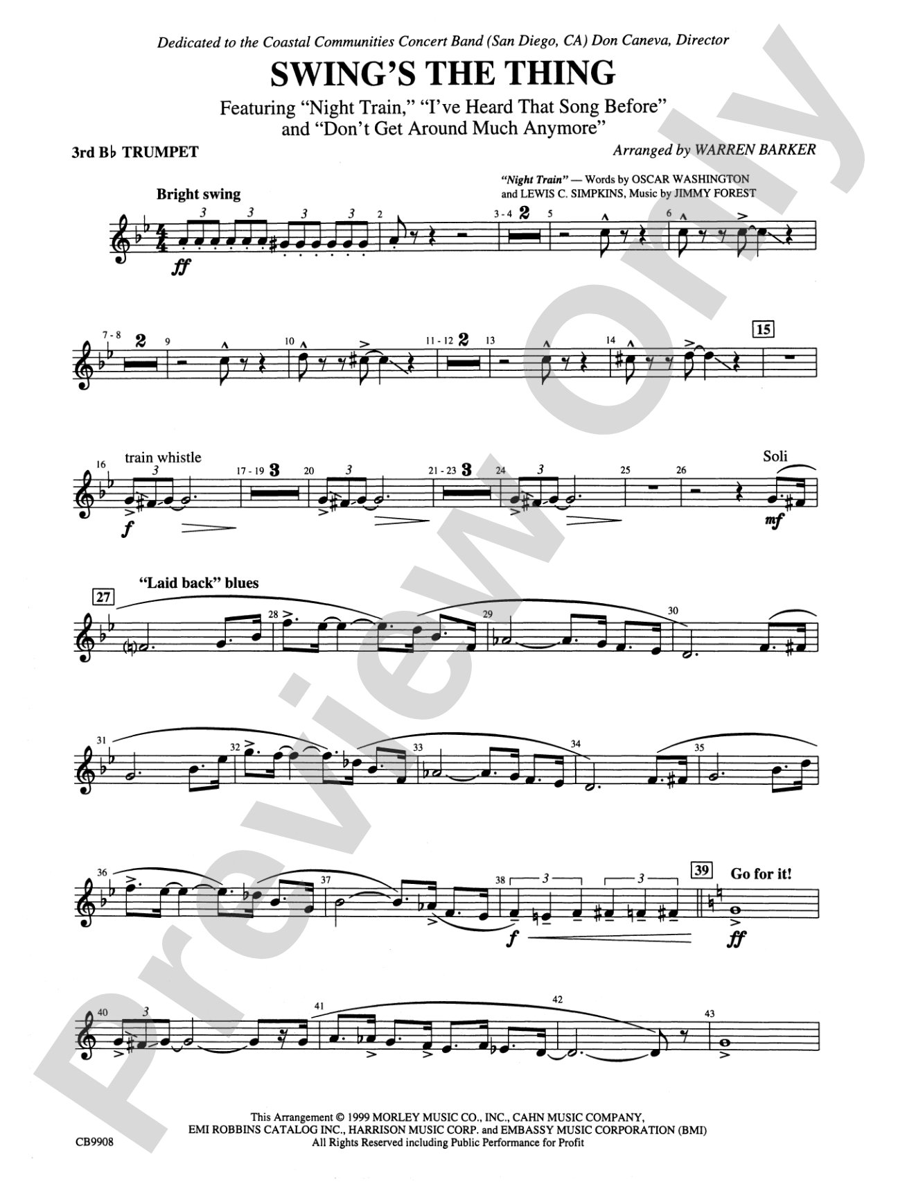 Swing's the Thing: 3rd B-flat Trumpet