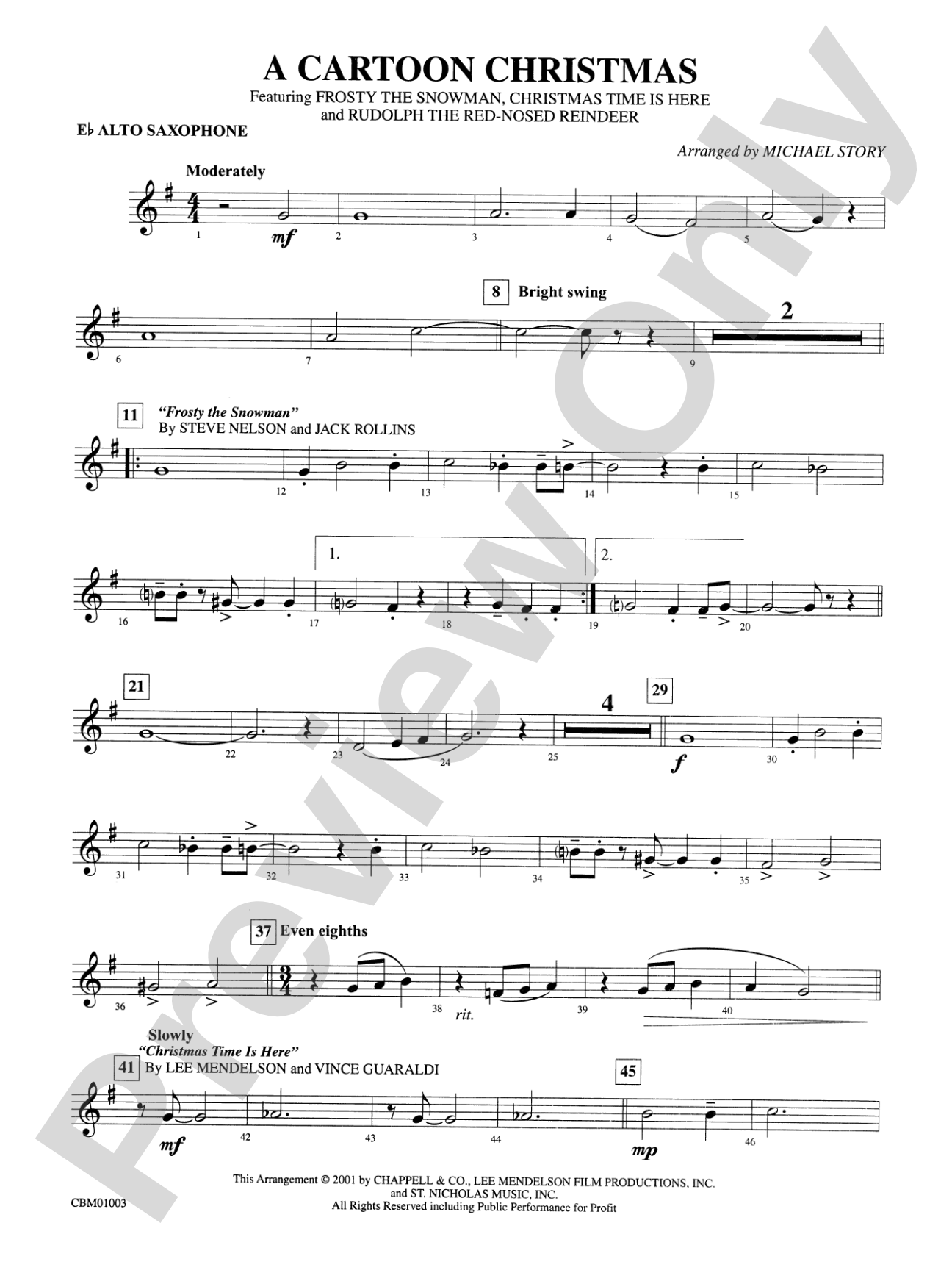 A Cartoon Christmas: E-flat Alto Saxophone