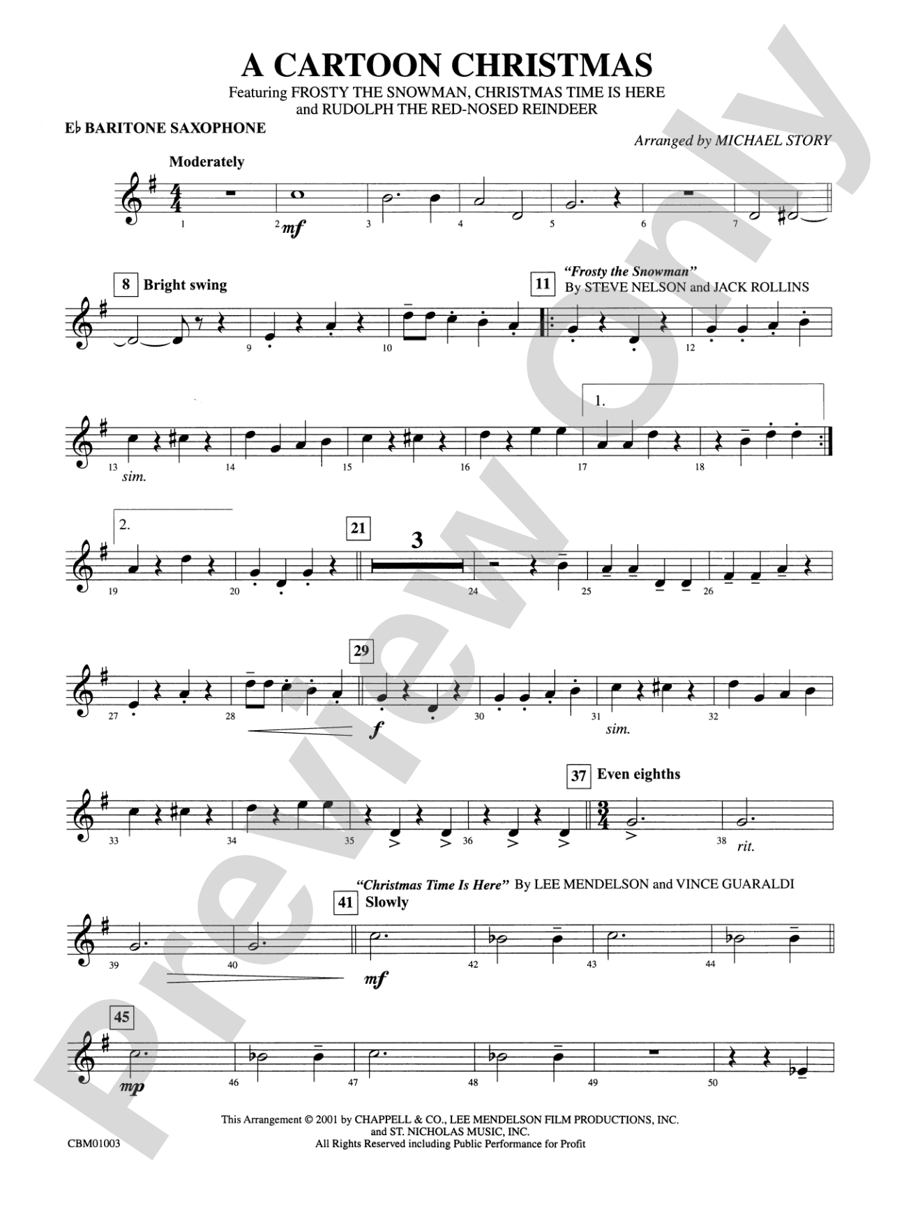 A Cartoon Christmas: E-flat Baritone Saxophone