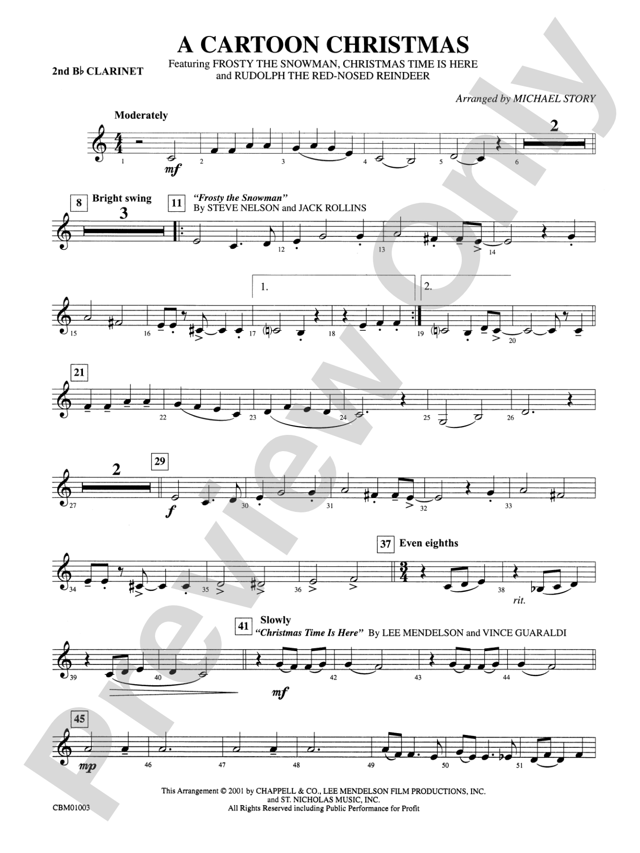 A Cartoon Christmas: 2nd B-flat Clarinet