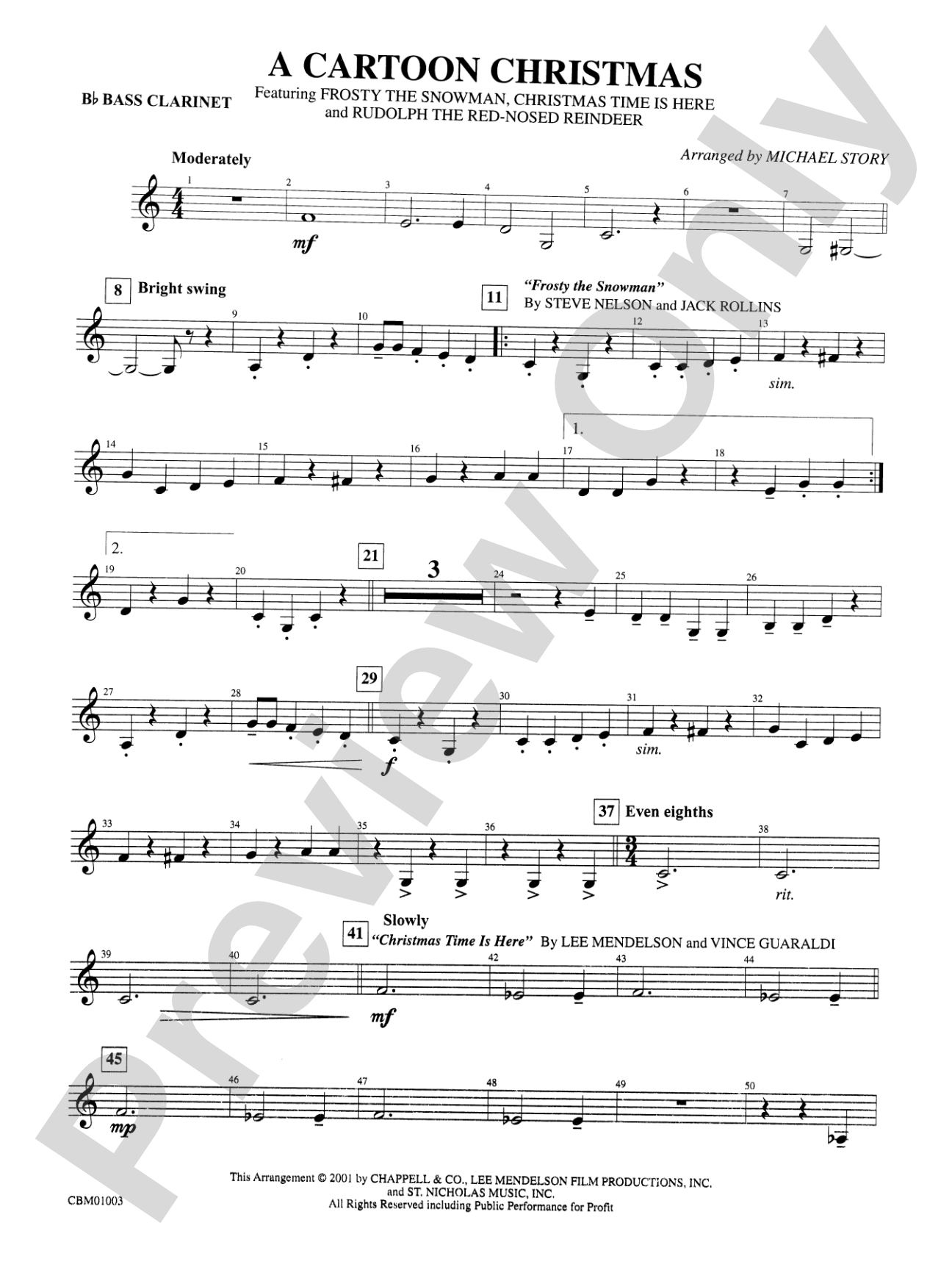 A Cartoon Christmas: B-flat Bass Clarinet
