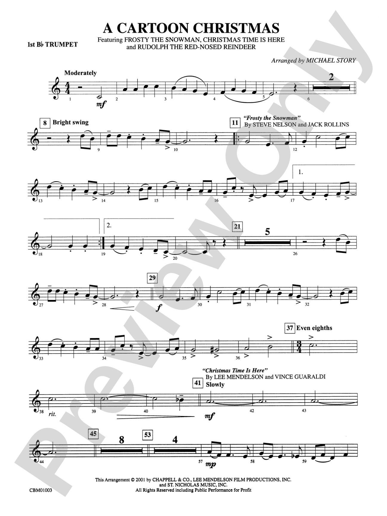 A Cartoon Christmas: 1st B-flat Trumpet