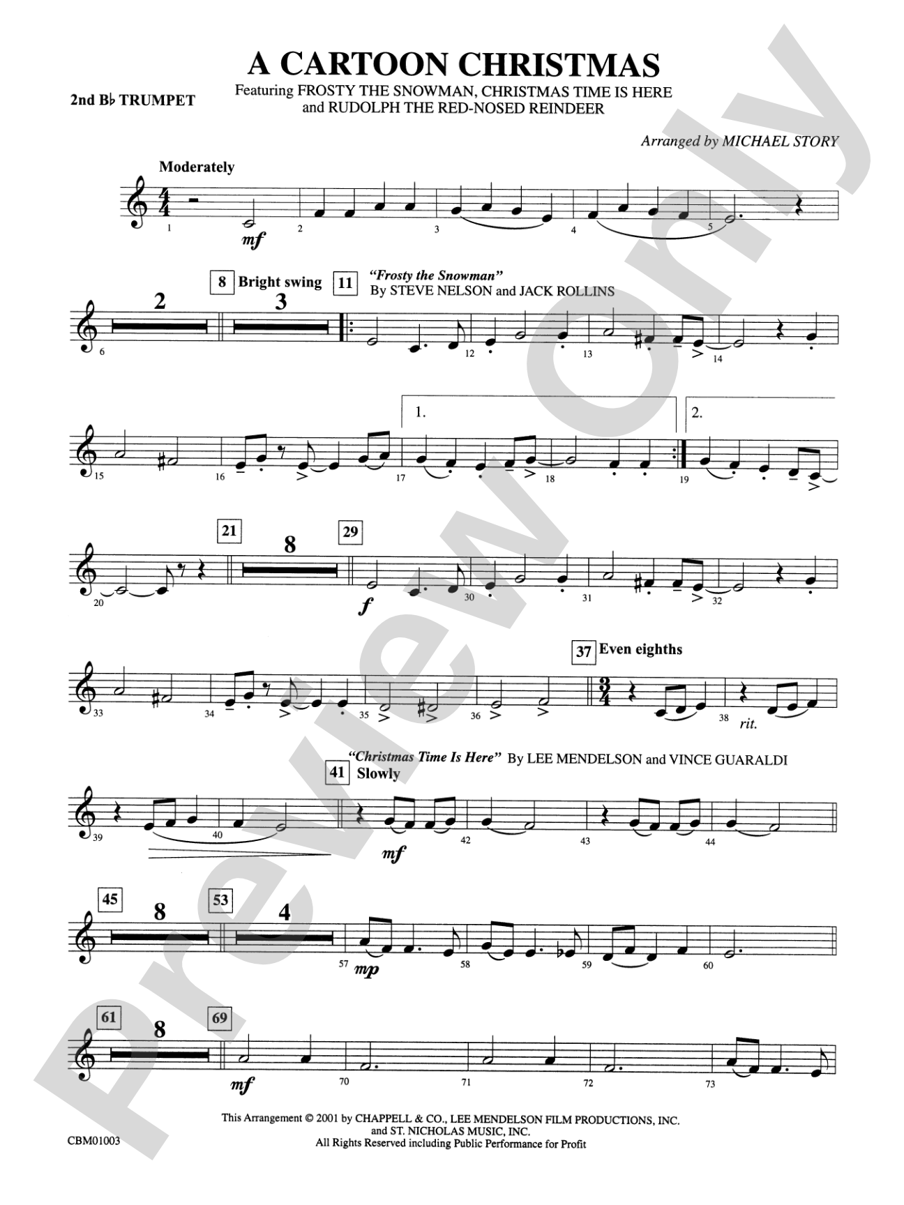 A Cartoon Christmas: 2nd B-flat Trumpet