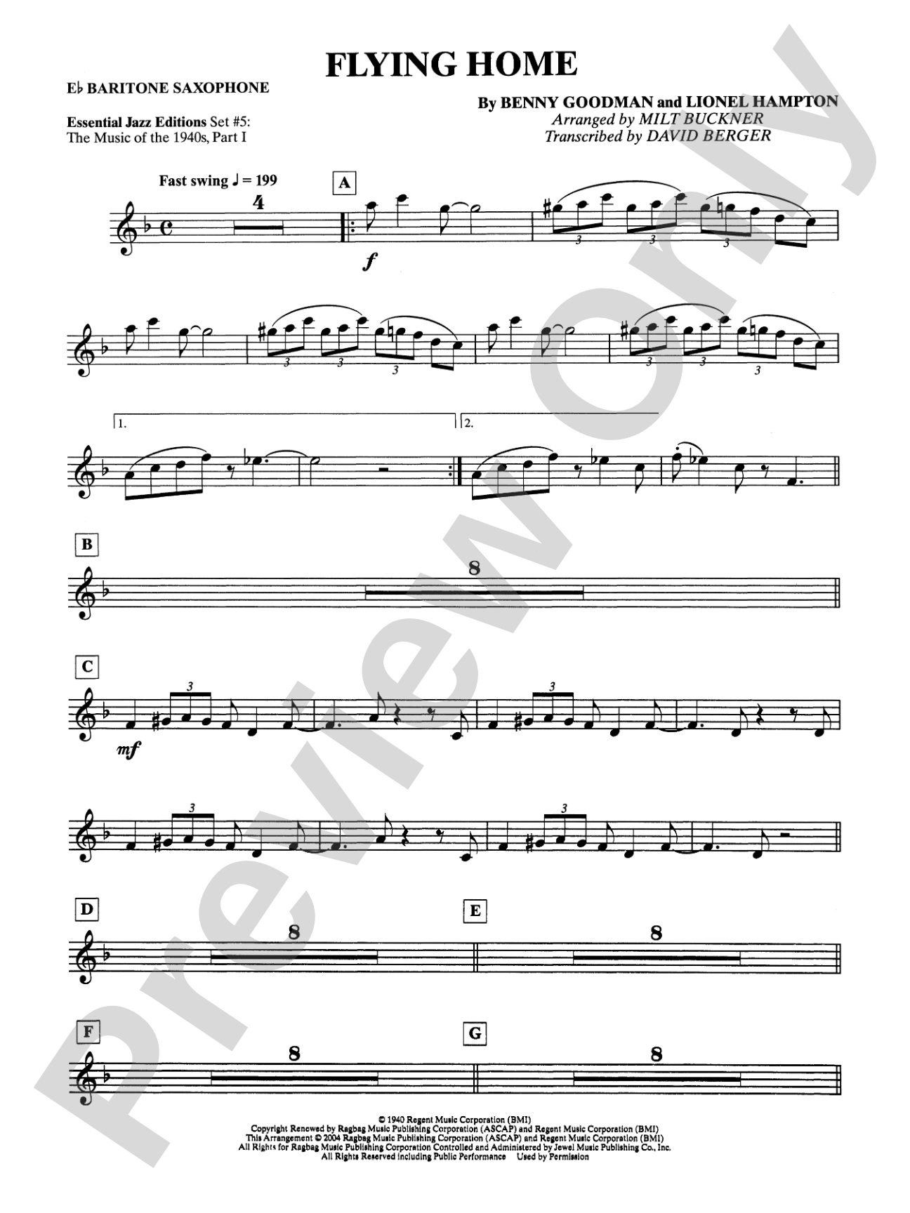 Flying Home: E-flat Baritone Saxophone