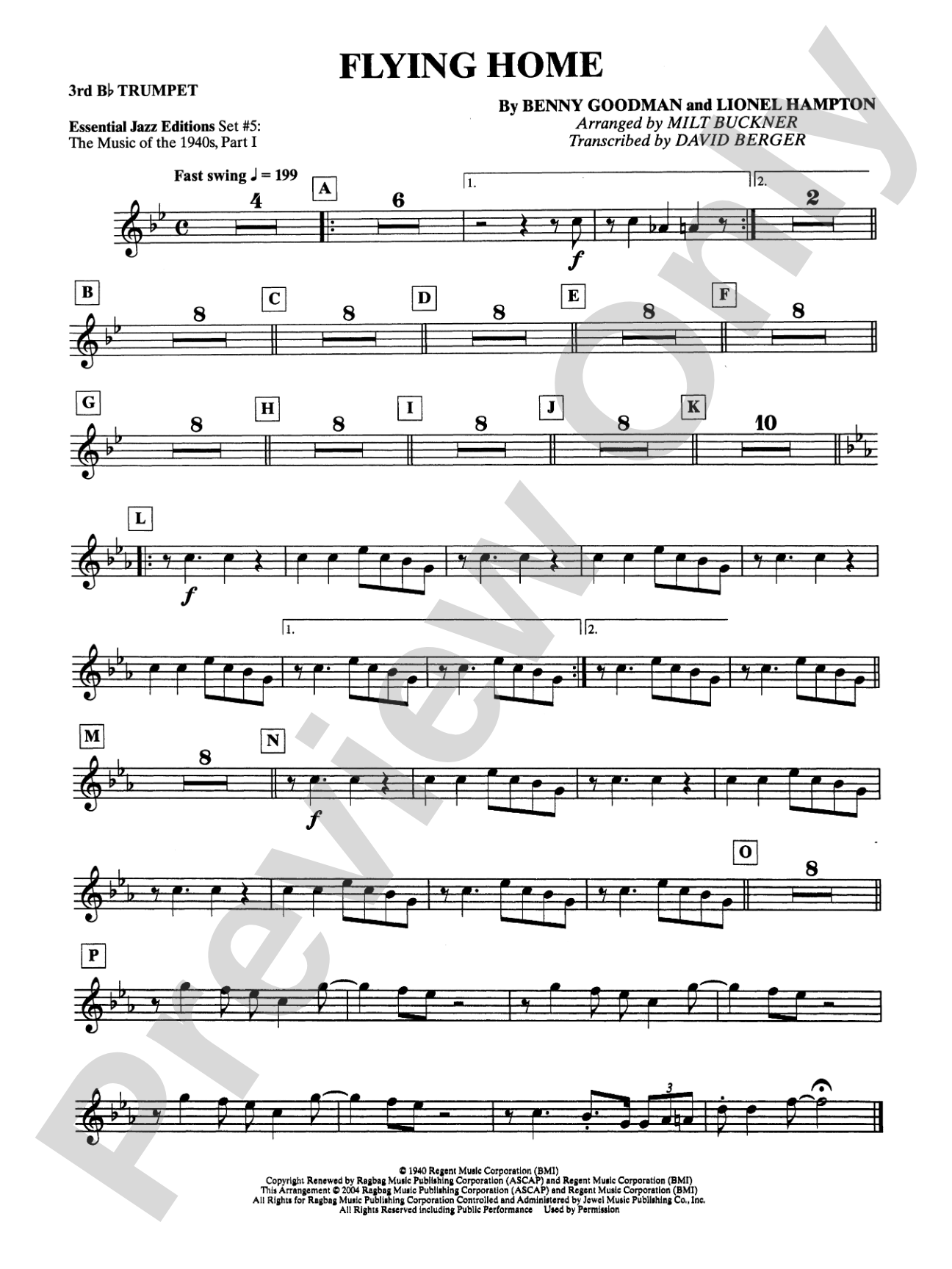 Flying Home: 3rd B-flat Trumpet