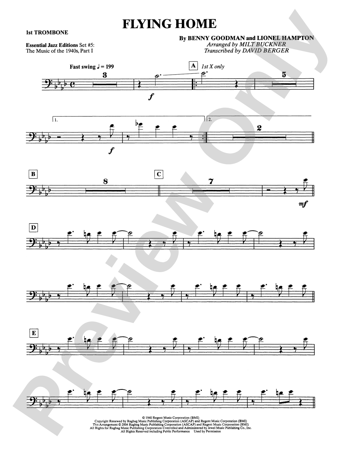 Flying Home: 1st Trombone