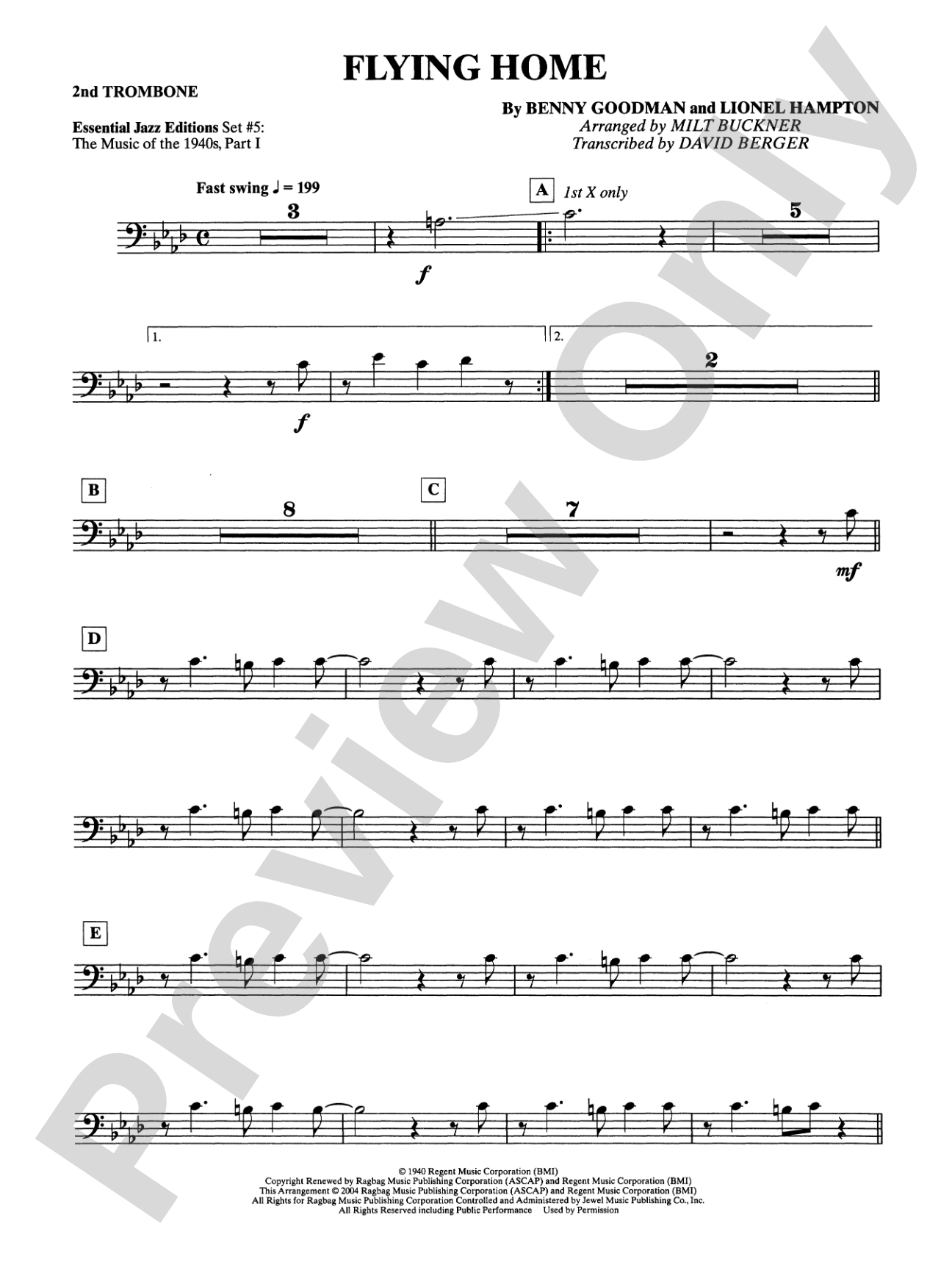Flying Home: 2nd Trombone