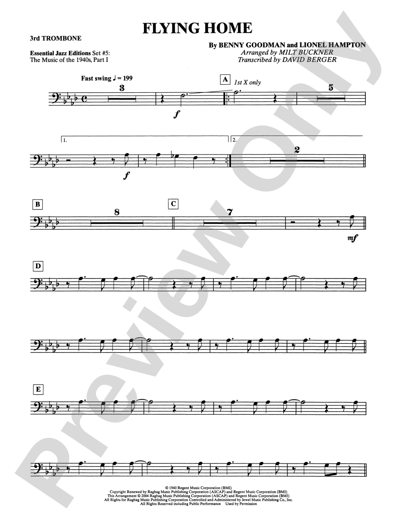 Flying Home: 3rd Trombone
