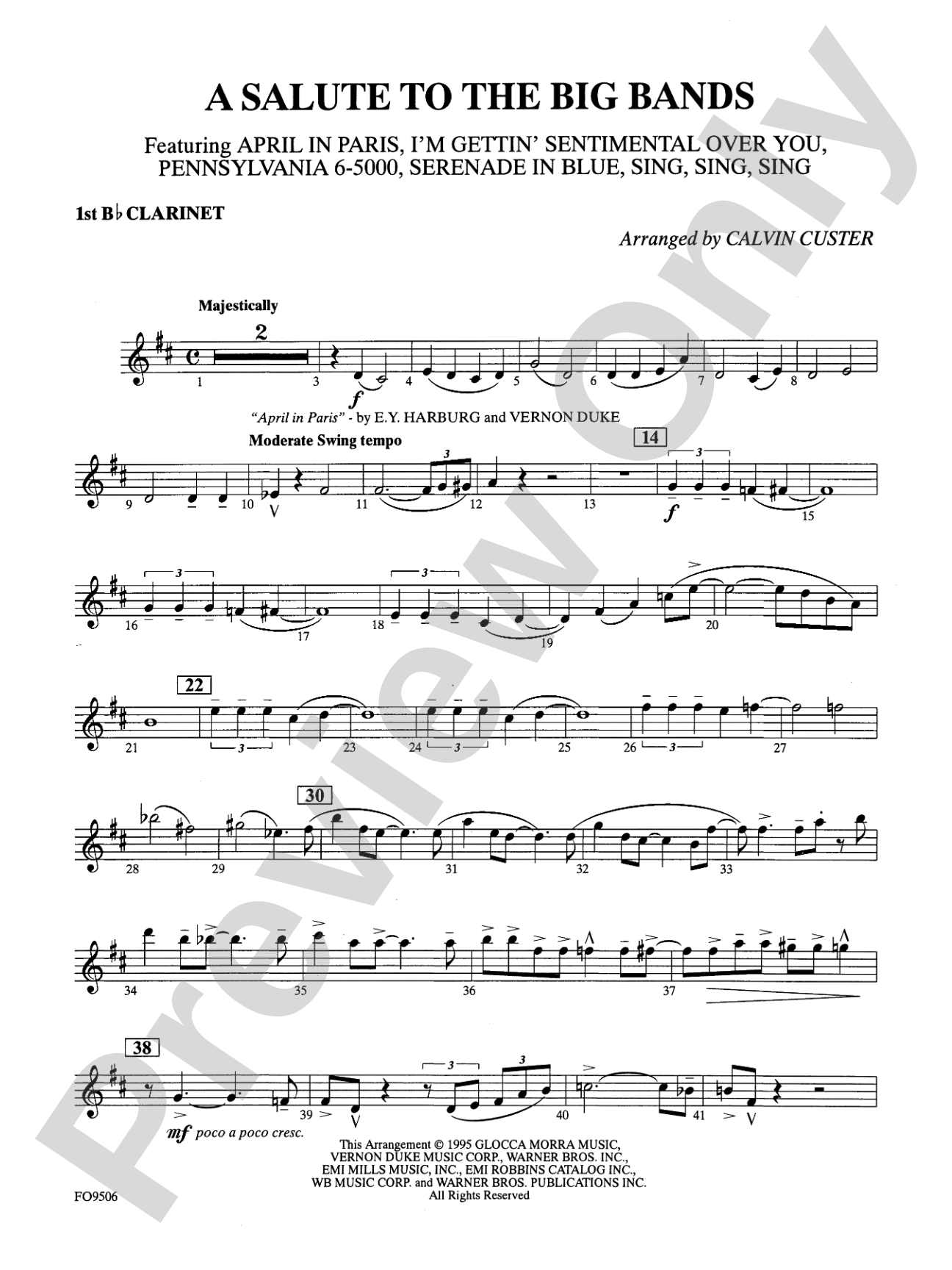 A Salute to the Big Bands: 1st B-flat Clarinet