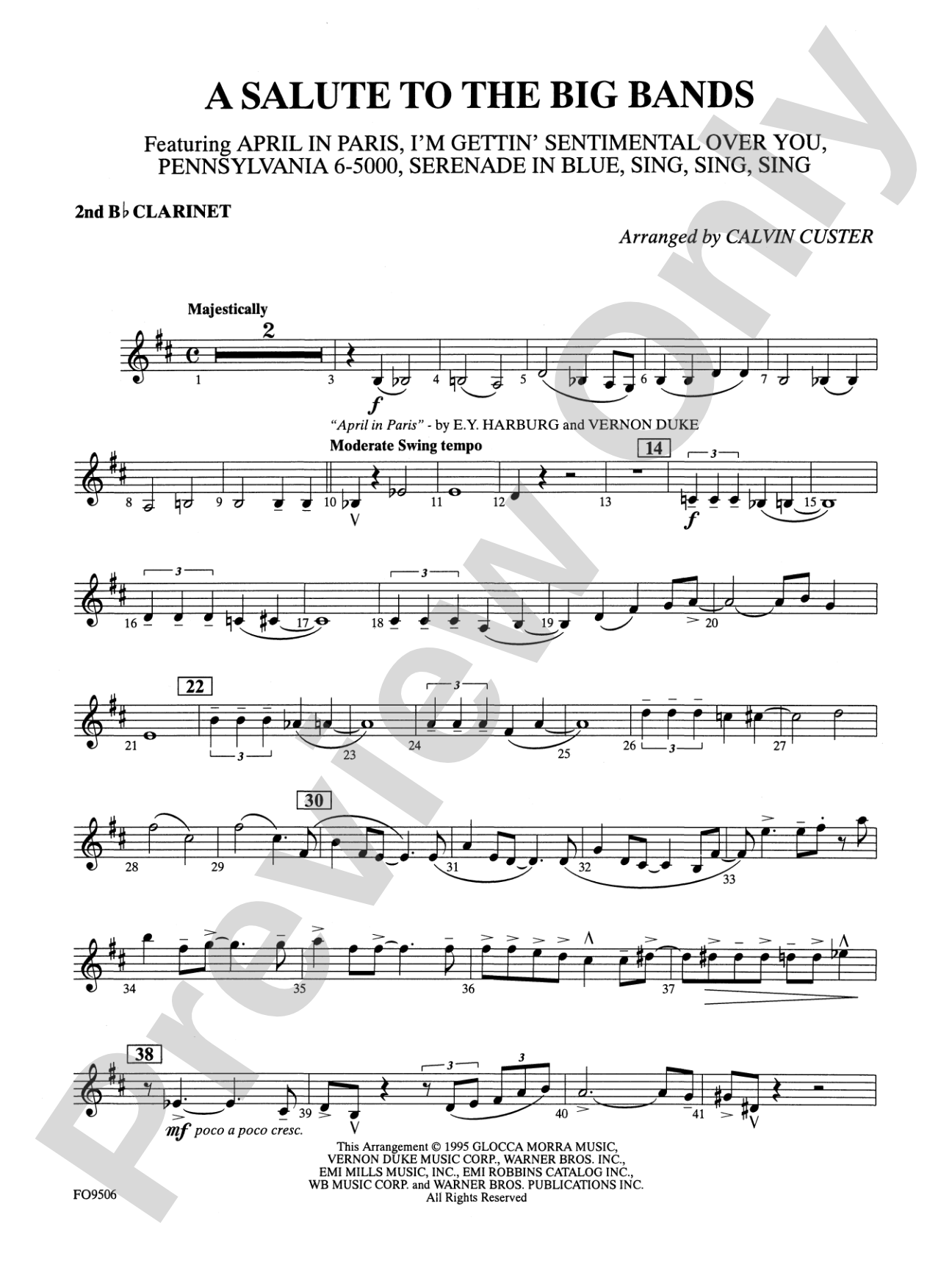 A Salute to the Big Bands: 2nd B-flat Clarinet