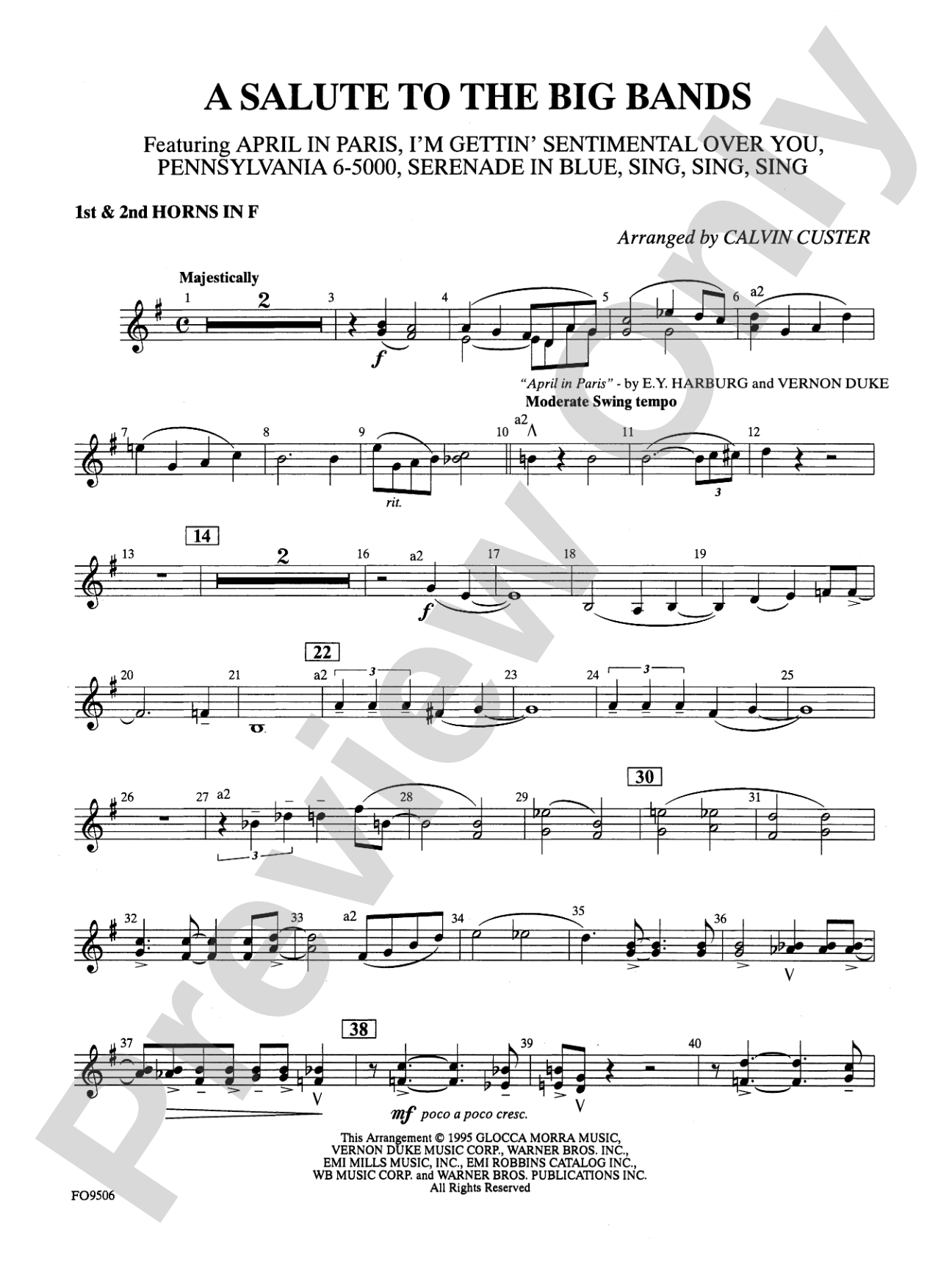 A Salute to the Big Bands: 1st & 2nd F Horns