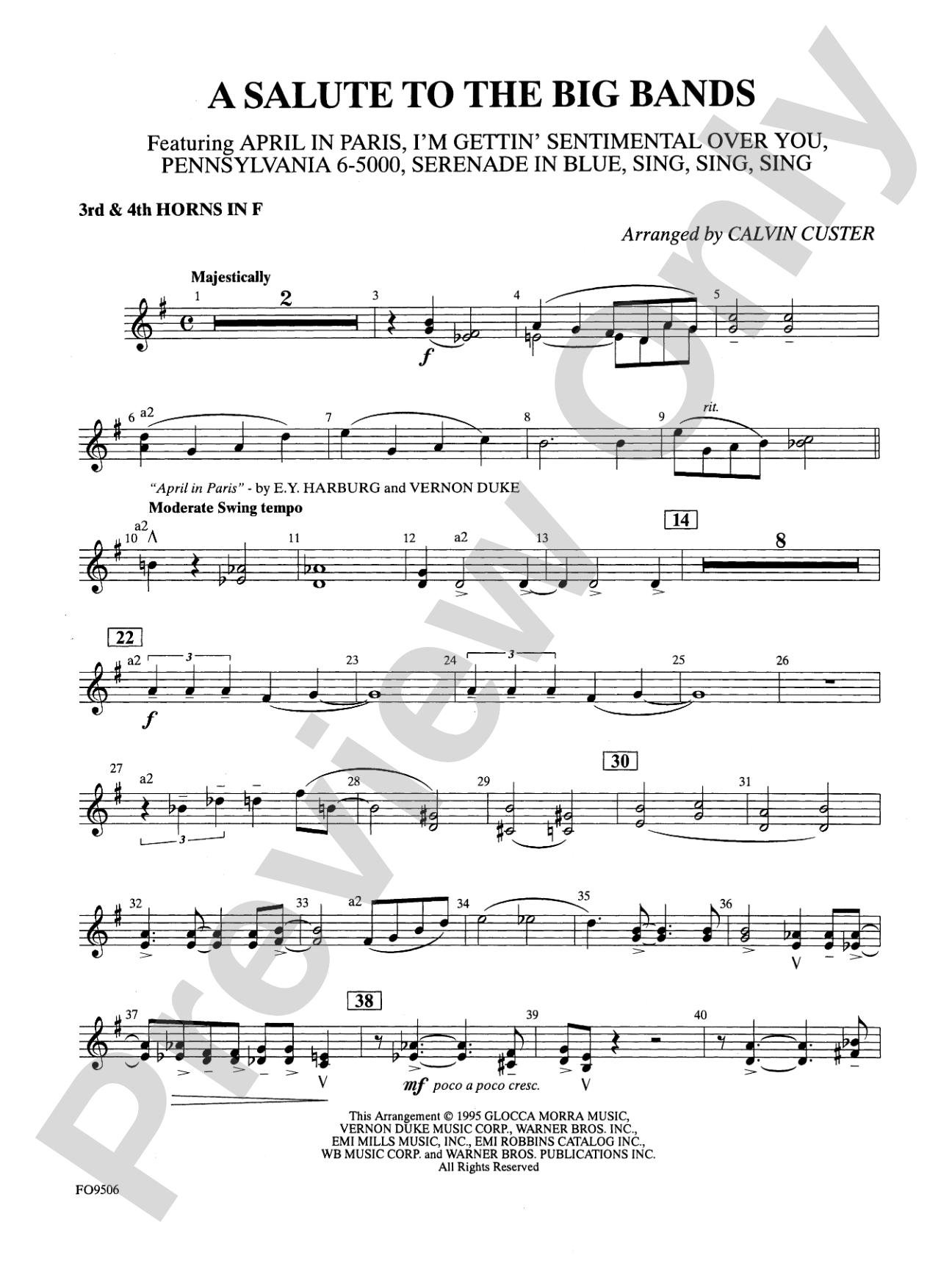 A Salute to the Big Bands: 3rd & 4th F Horns