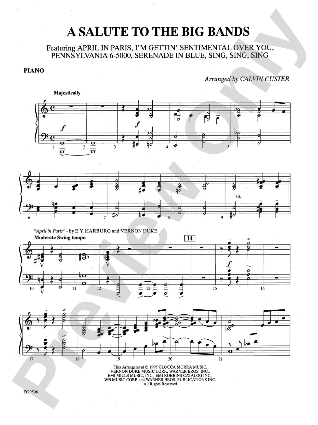 A Salute to the Big Bands: Piano Accompaniment