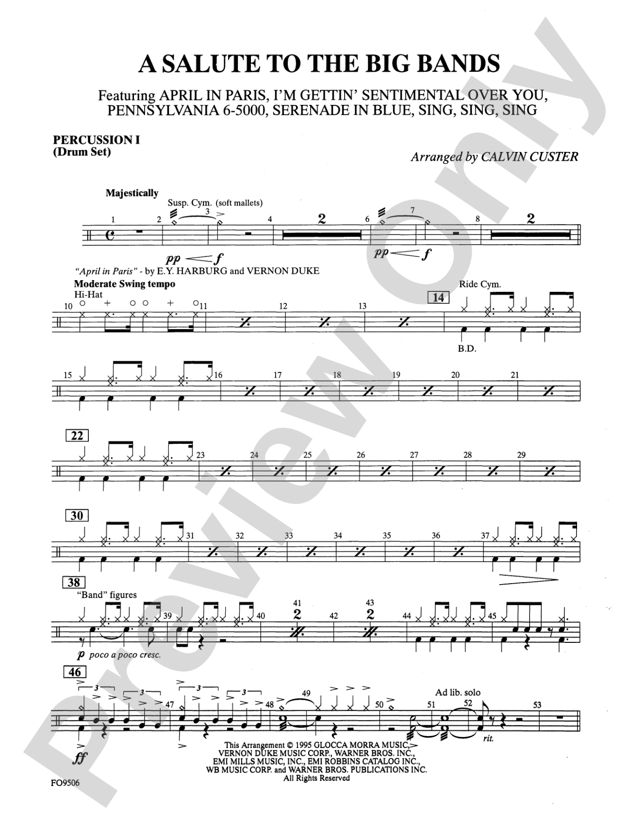 A Salute to the Big Bands: 1st Percussion