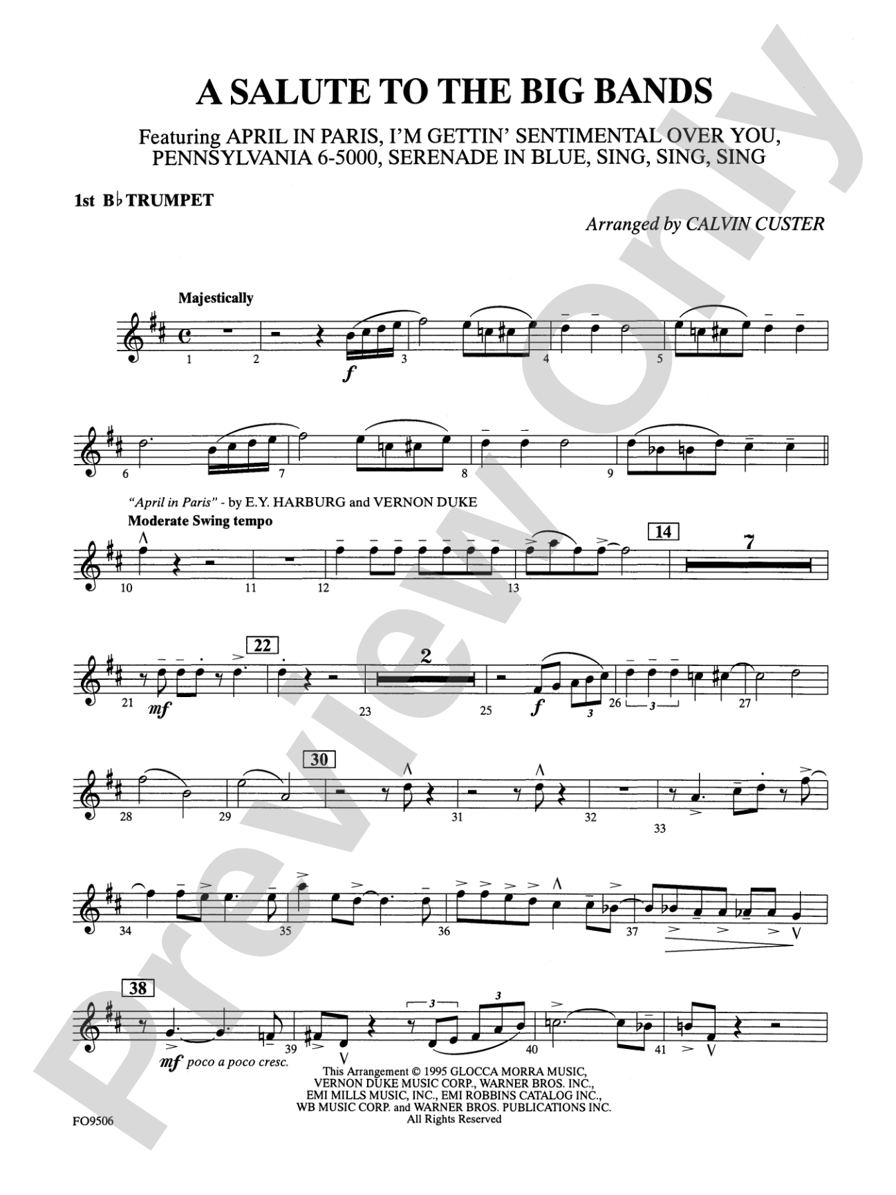 A Salute to the Big Bands: 1st B-flat Trumpet