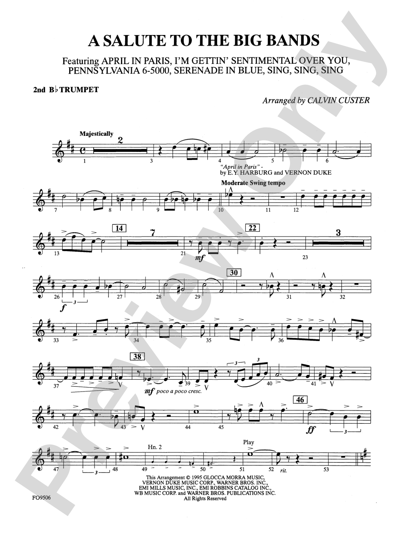A Salute to the Big Bands: 2nd B-flat Trumpet