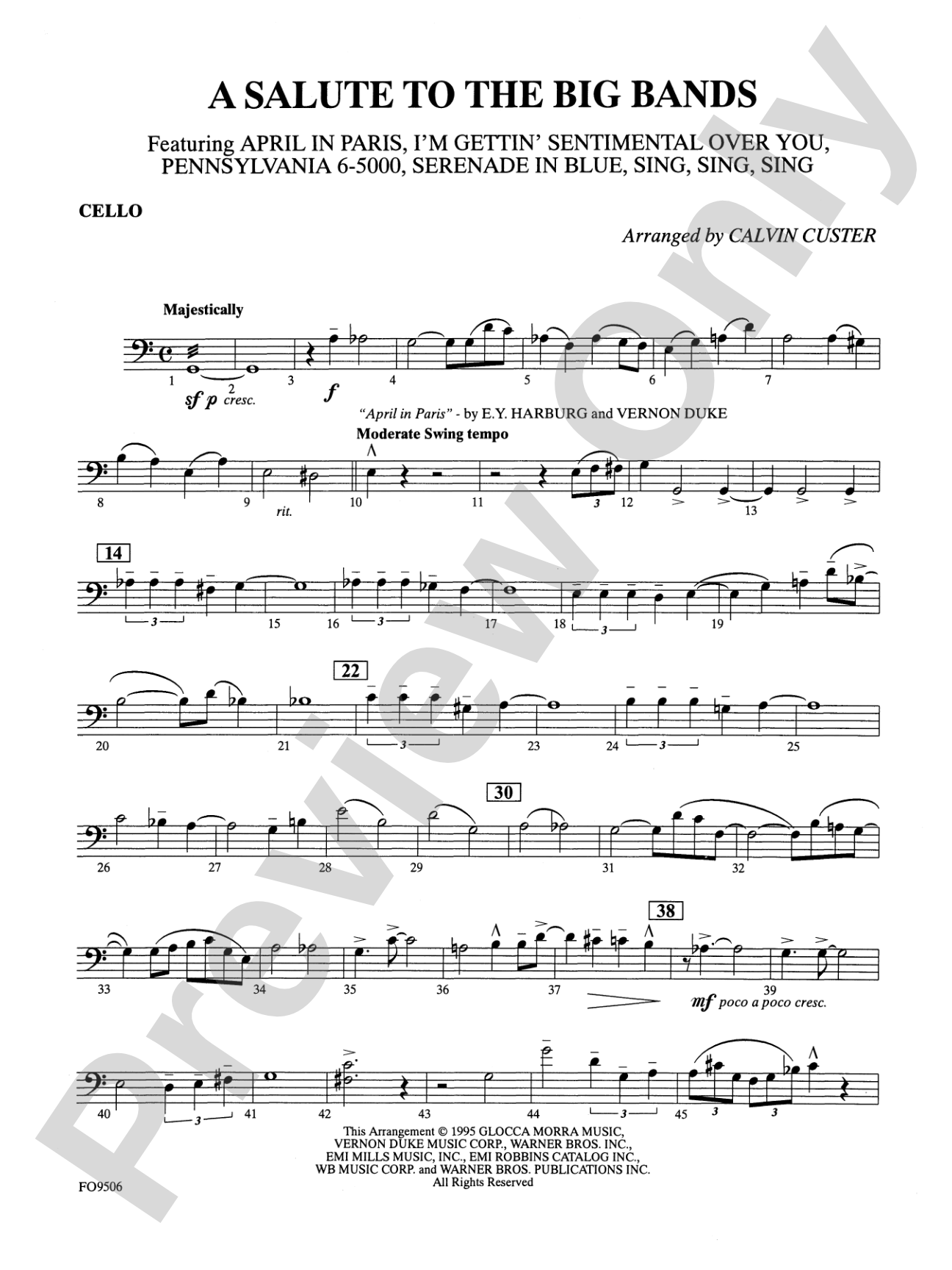 A Salute to the Big Bands: Cello