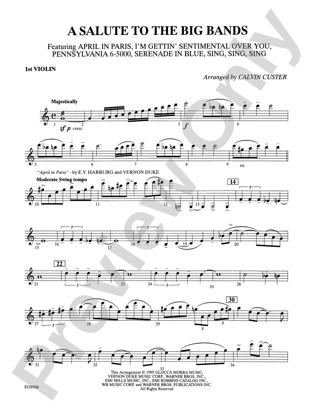 A Salute to the Big Bands: 1st Violin