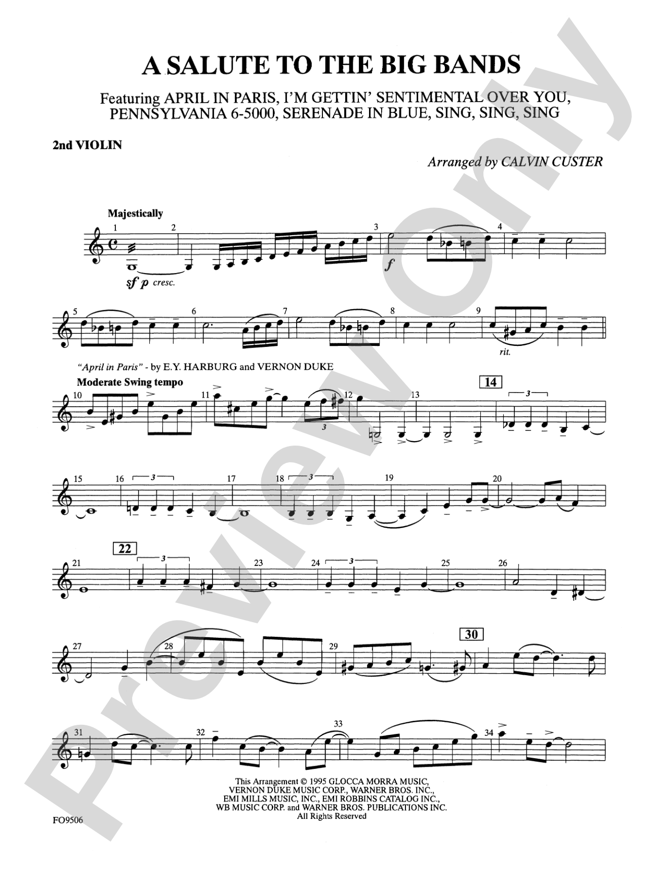 A Salute to the Big Bands: 2nd Violin