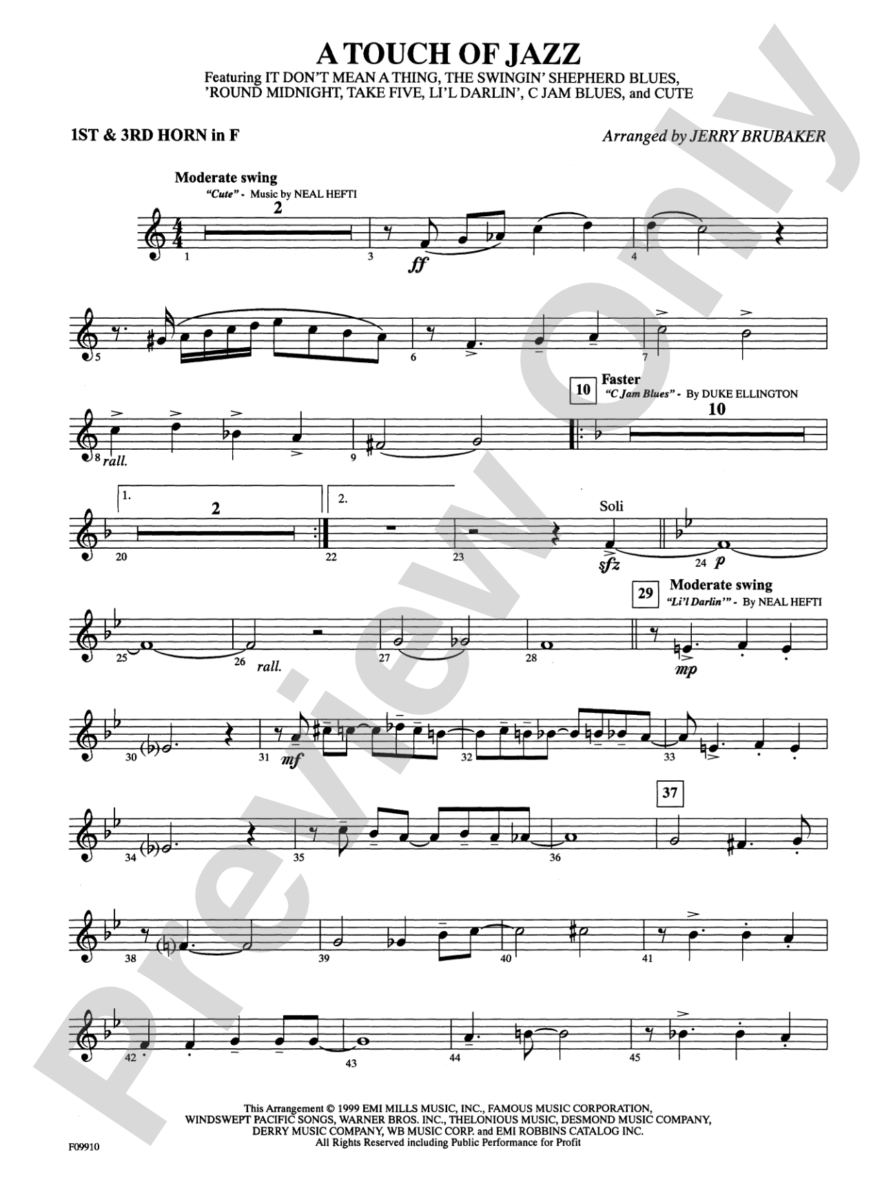 A Touch of Jazz: 1st & 3rd F Horns