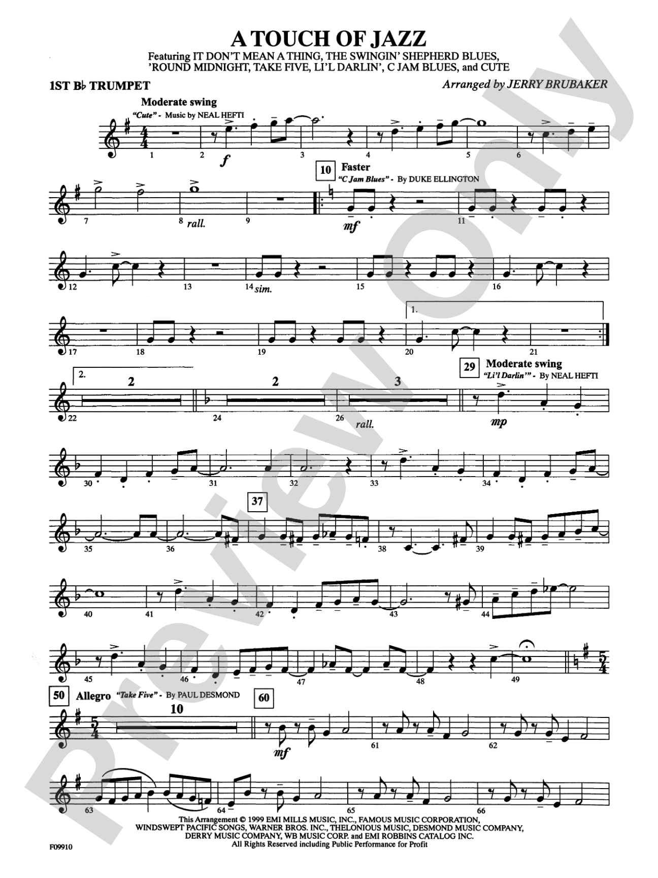 A Touch of Jazz: 1st B-flat Trumpet