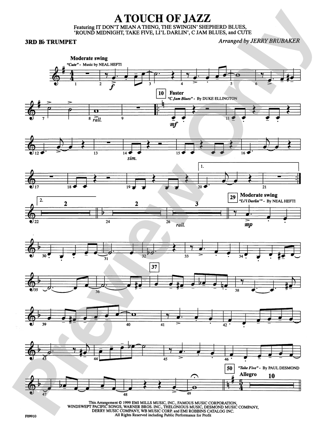A Touch of Jazz: 3rd B-flat Trumpet
