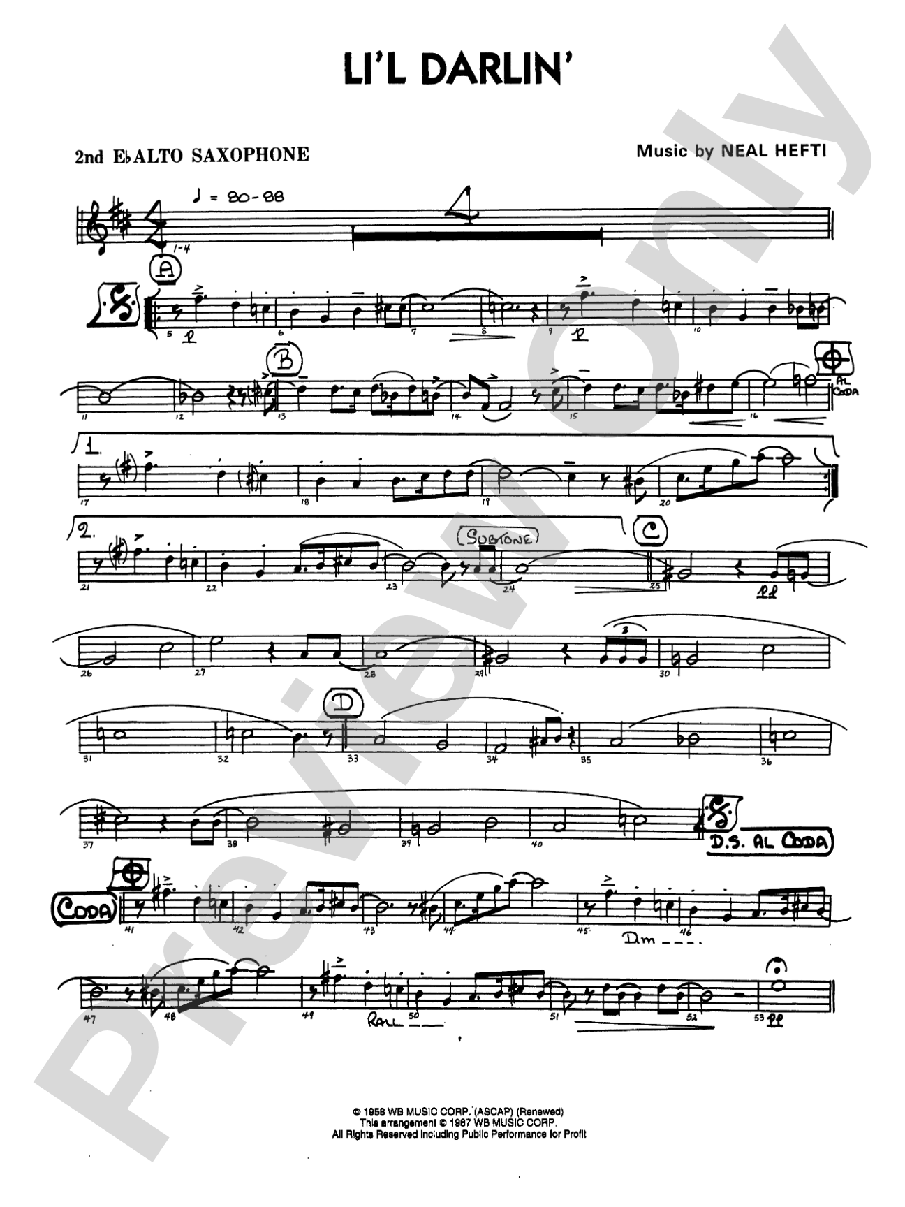 Li'l Darlin': 2nd E-flat Alto Saxophone