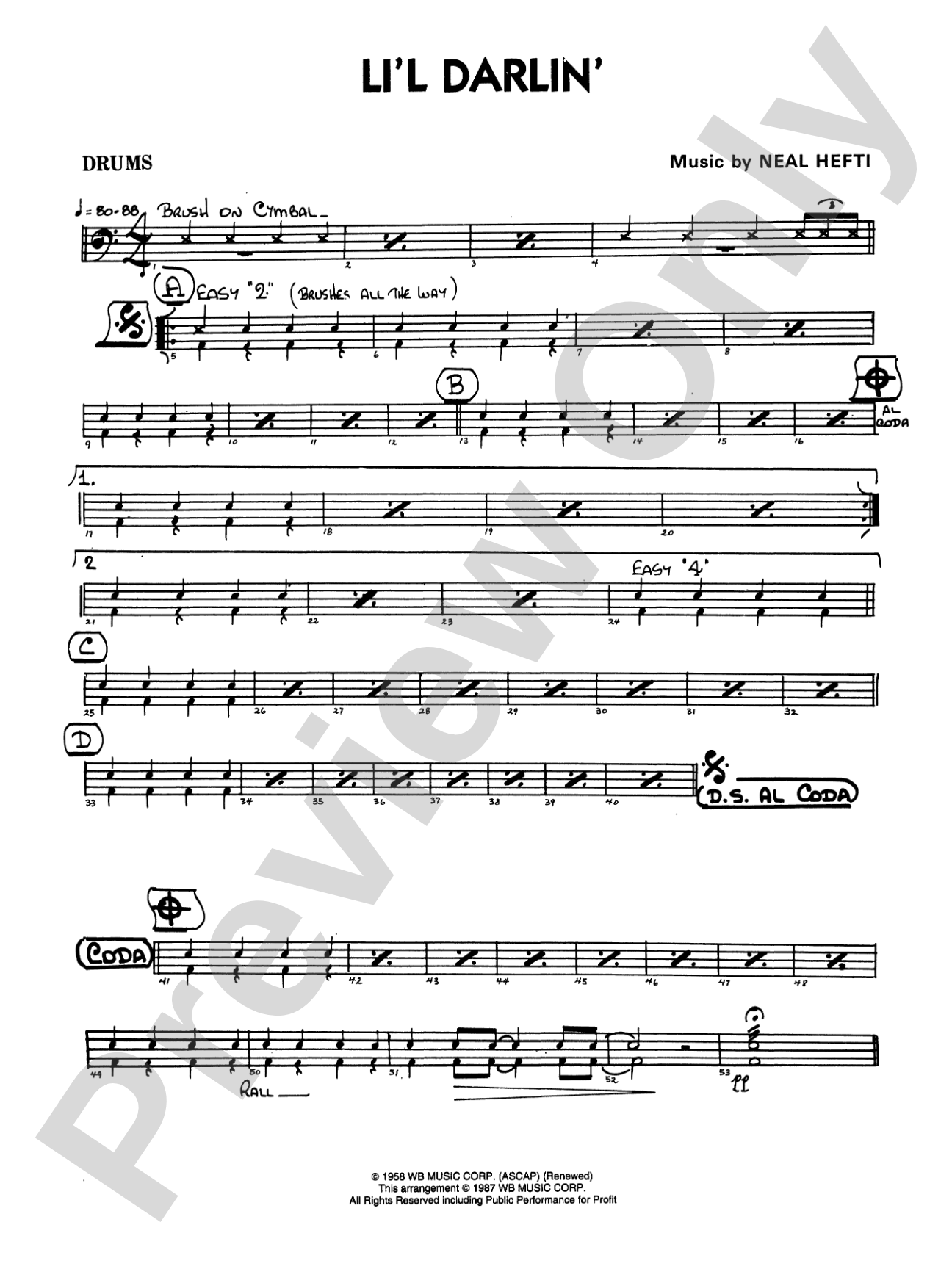 Li'l Darlin': Drums
