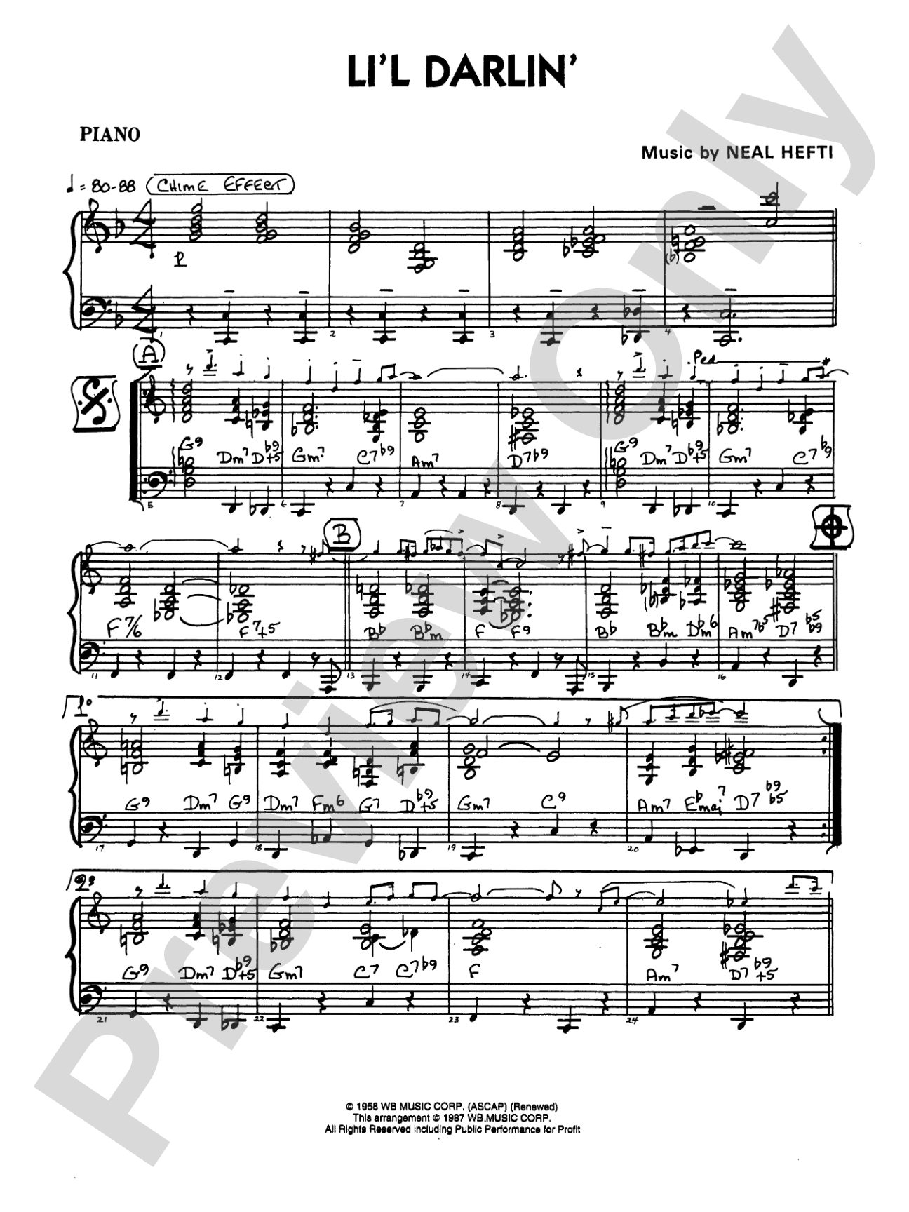 Li'l Darlin': Piano Accompaniment