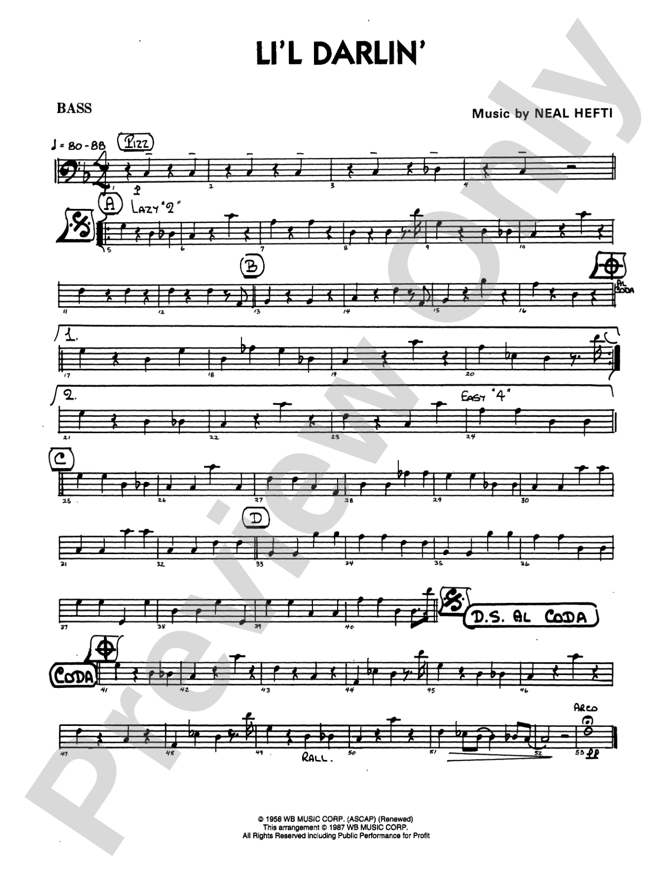 Li'l Darlin': String Bass