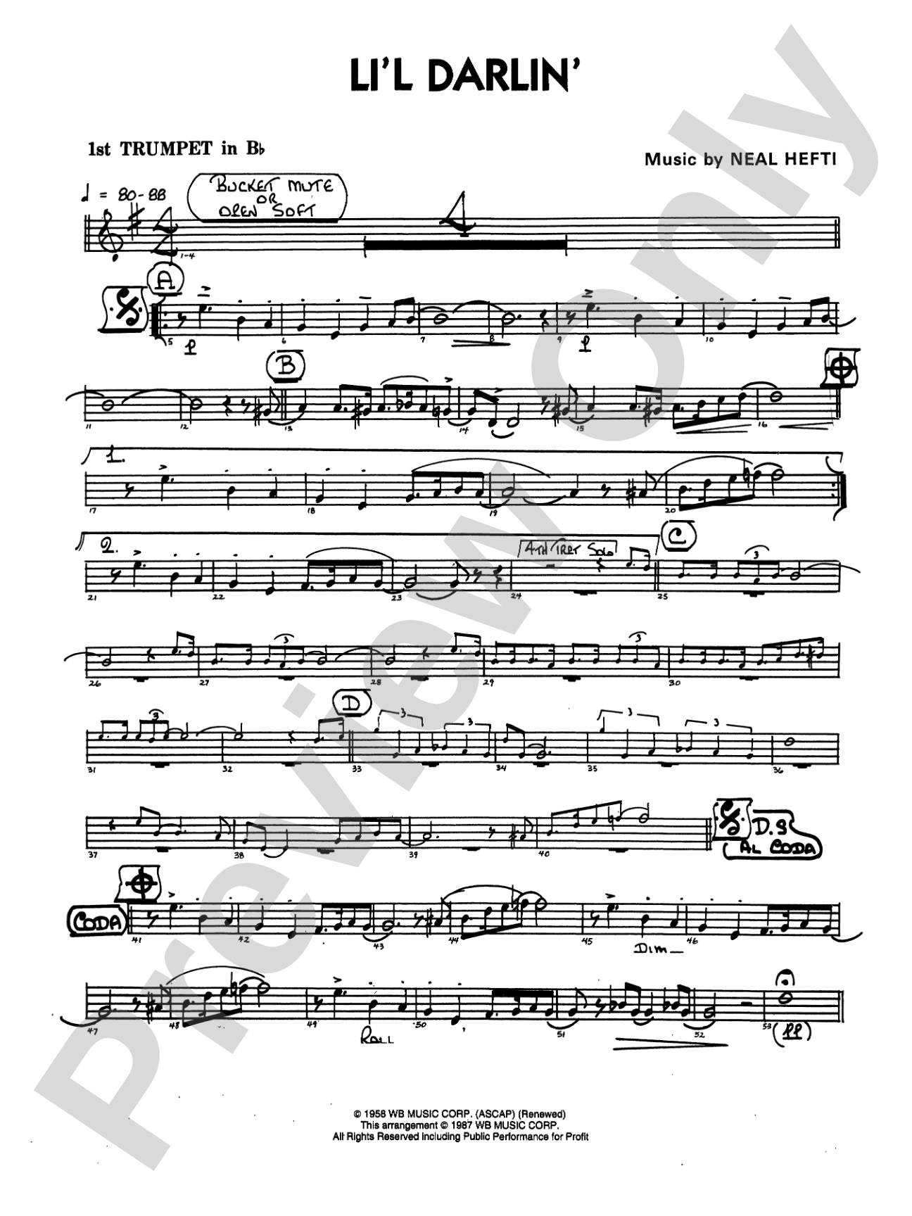 Li'l Darlin': 1st B-flat Trumpet