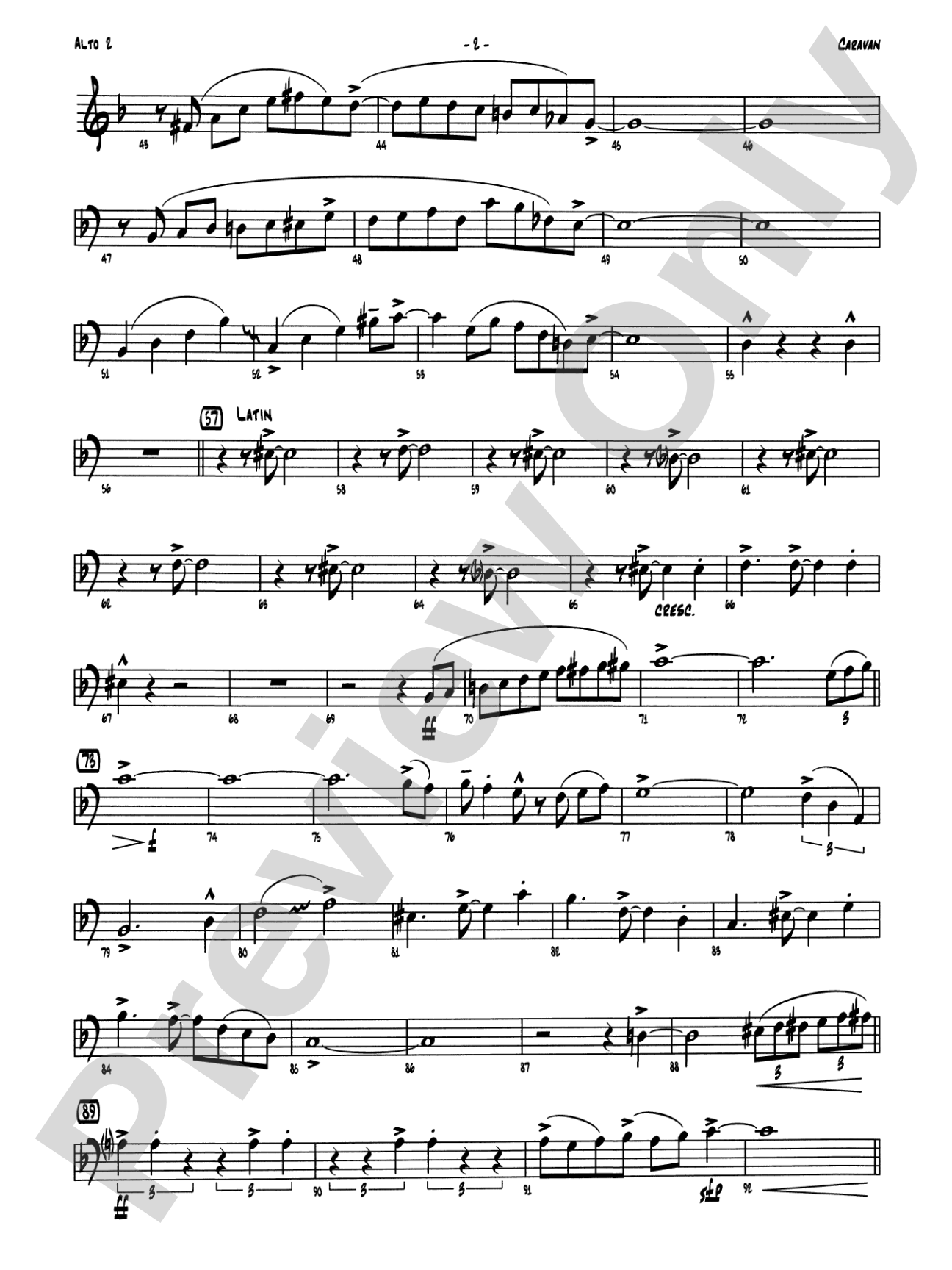 Caravan: 2nd E-flat Alto Saxophone
