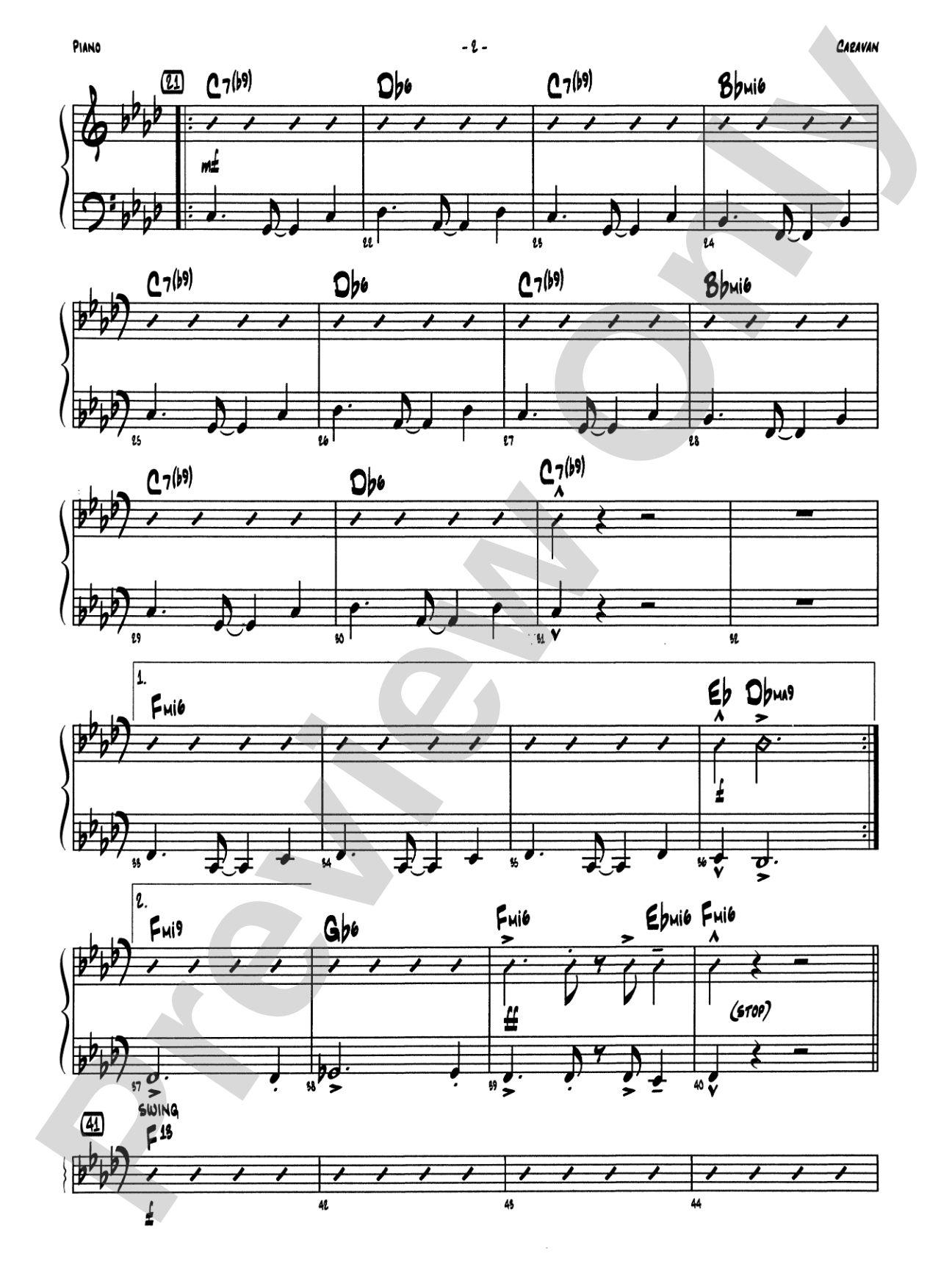 Caravan: Piano Accompaniment