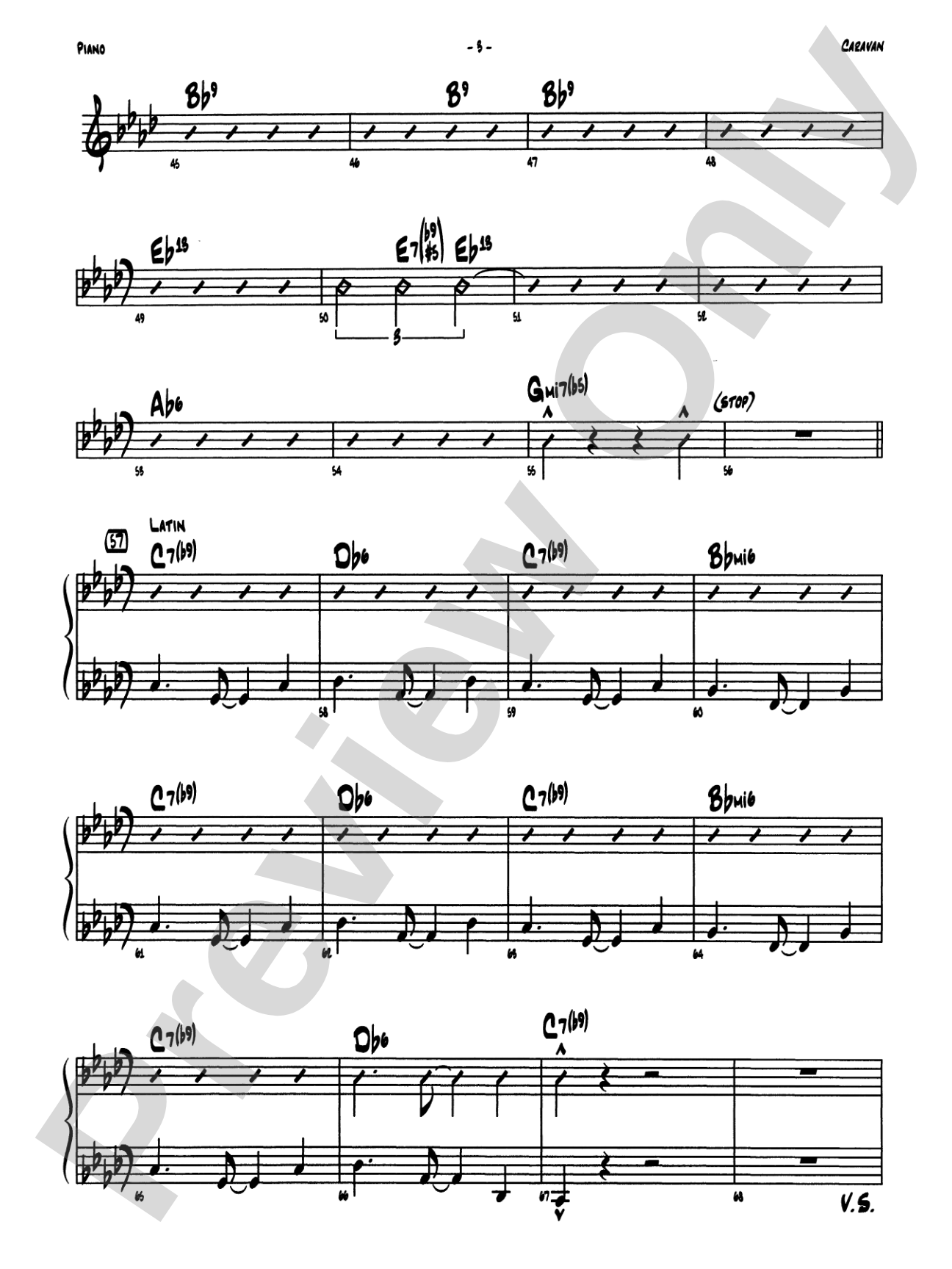 Caravan: Piano Accompaniment