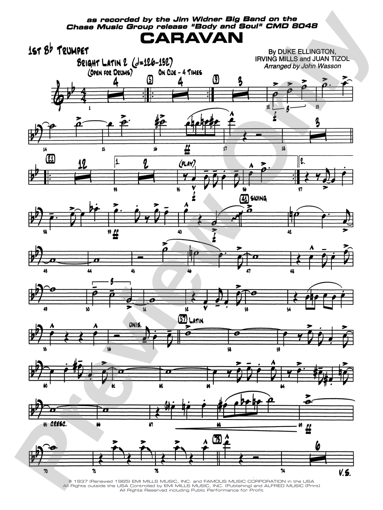 Caravan: 1st B-flat Trumpet