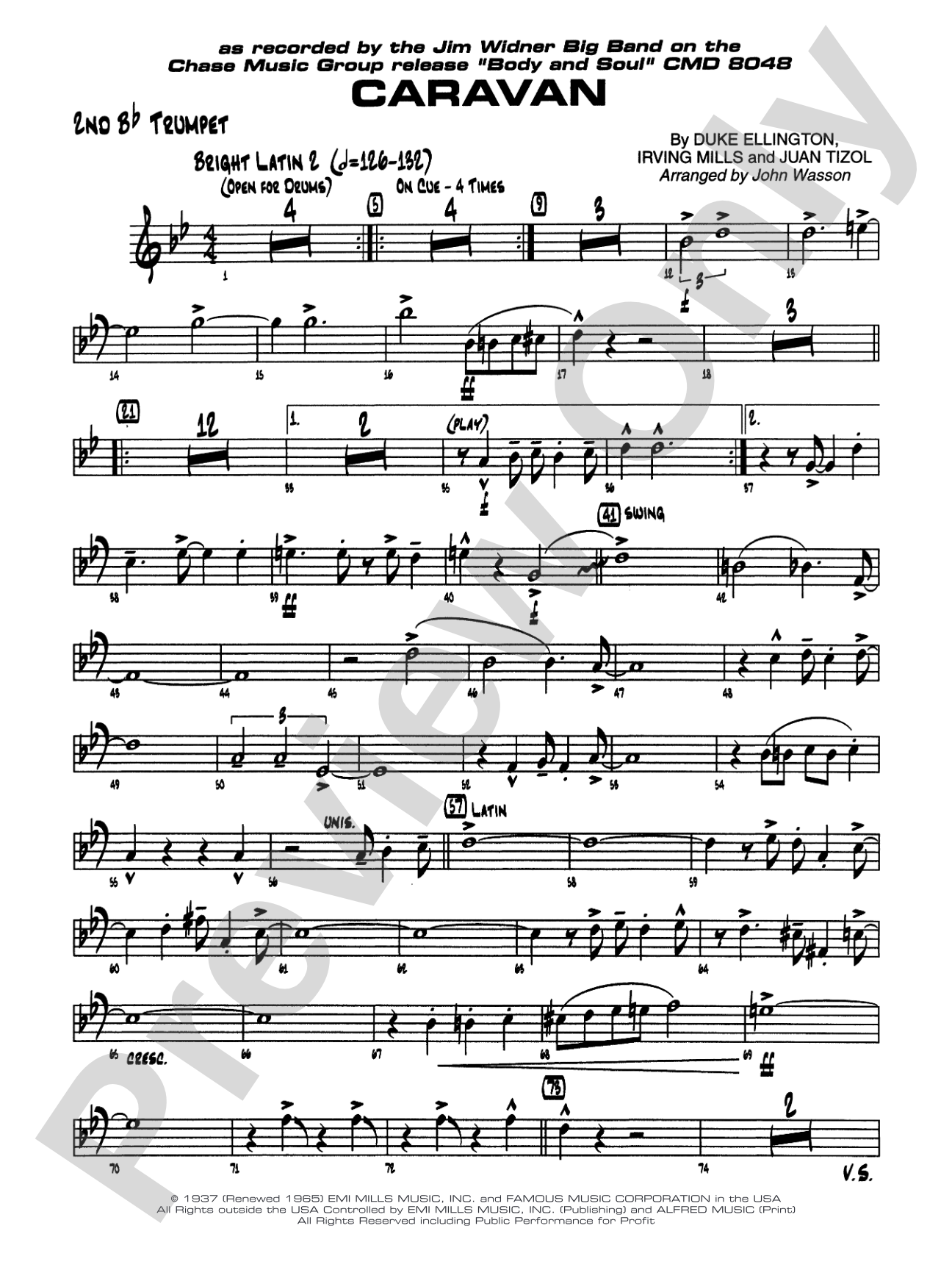 Caravan: 2nd B-flat Trumpet