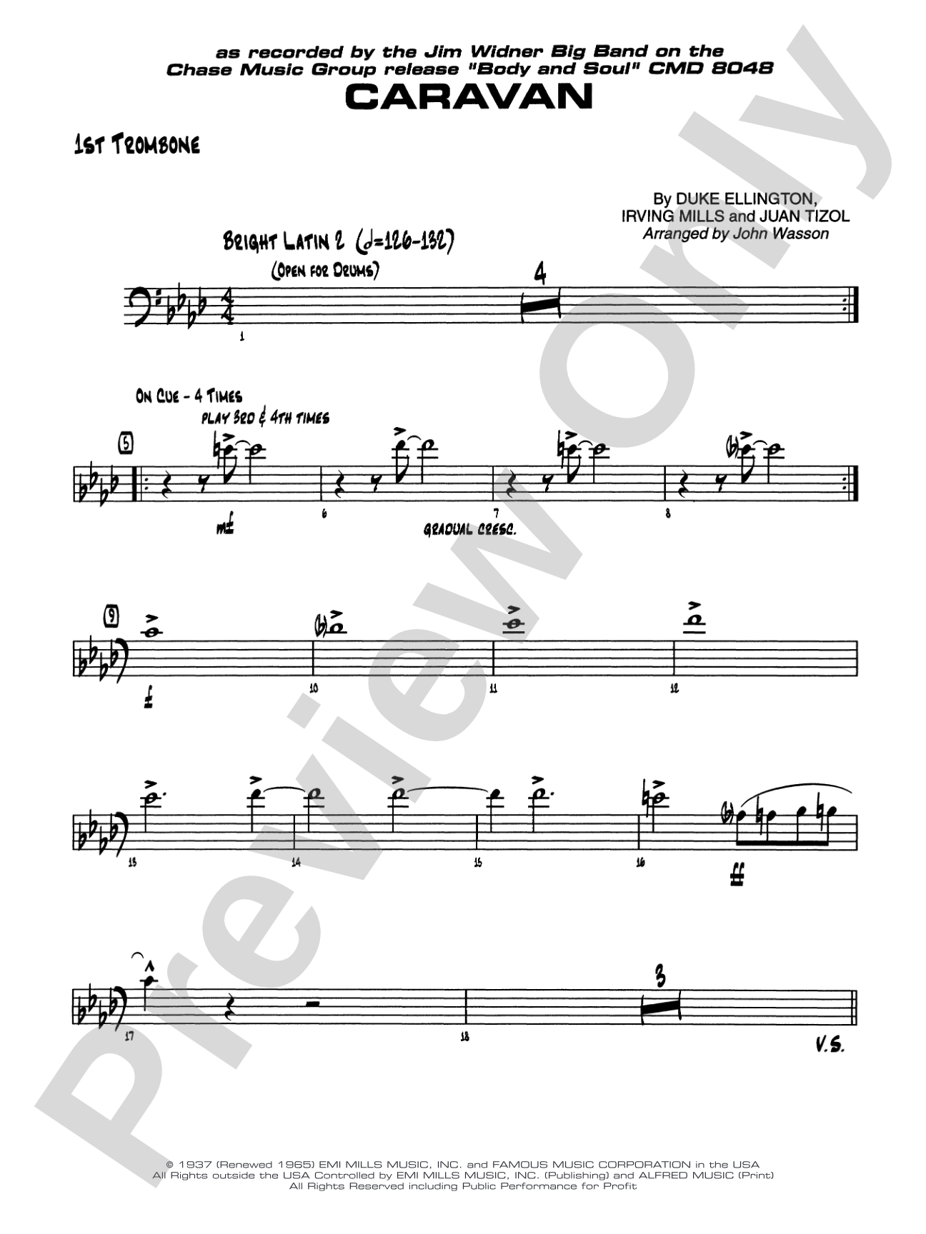 Caravan: 1st Trombone