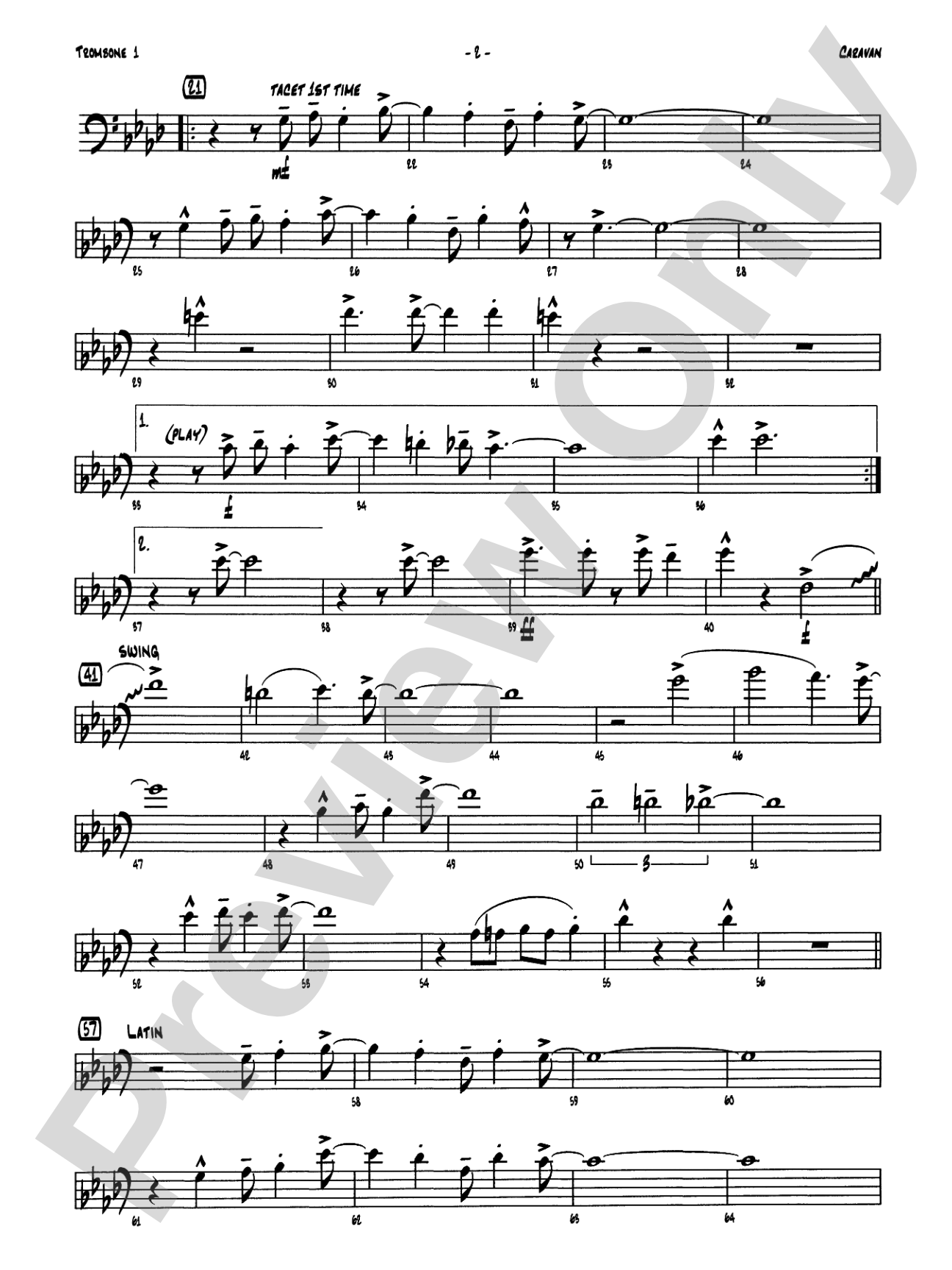Caravan: 1st Trombone