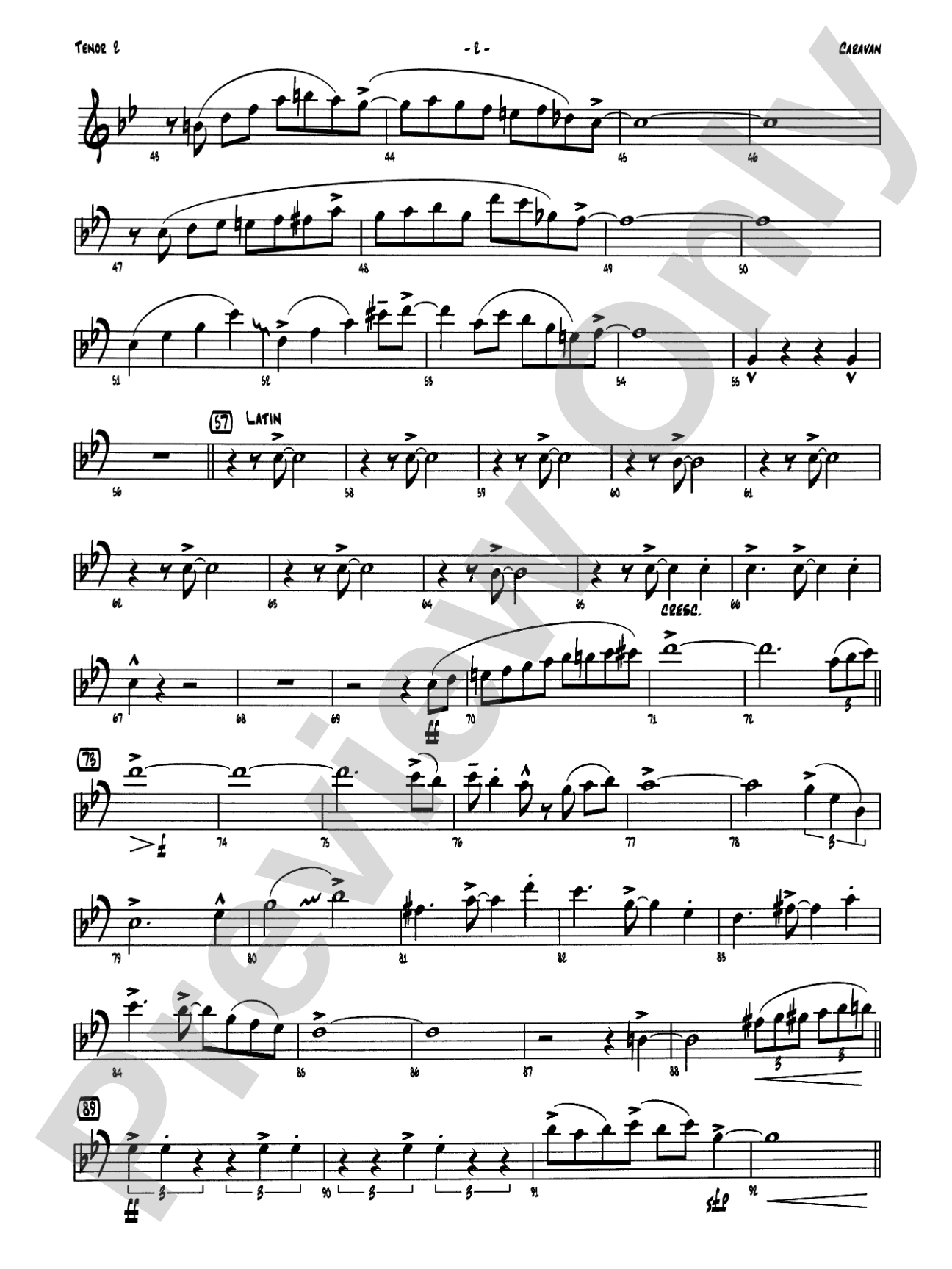 Caravan: 2nd B-flat Tenor Saxophone
