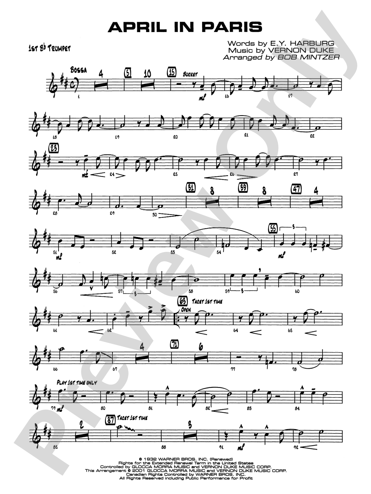 April in Paris: 1st B-flat Trumpet
