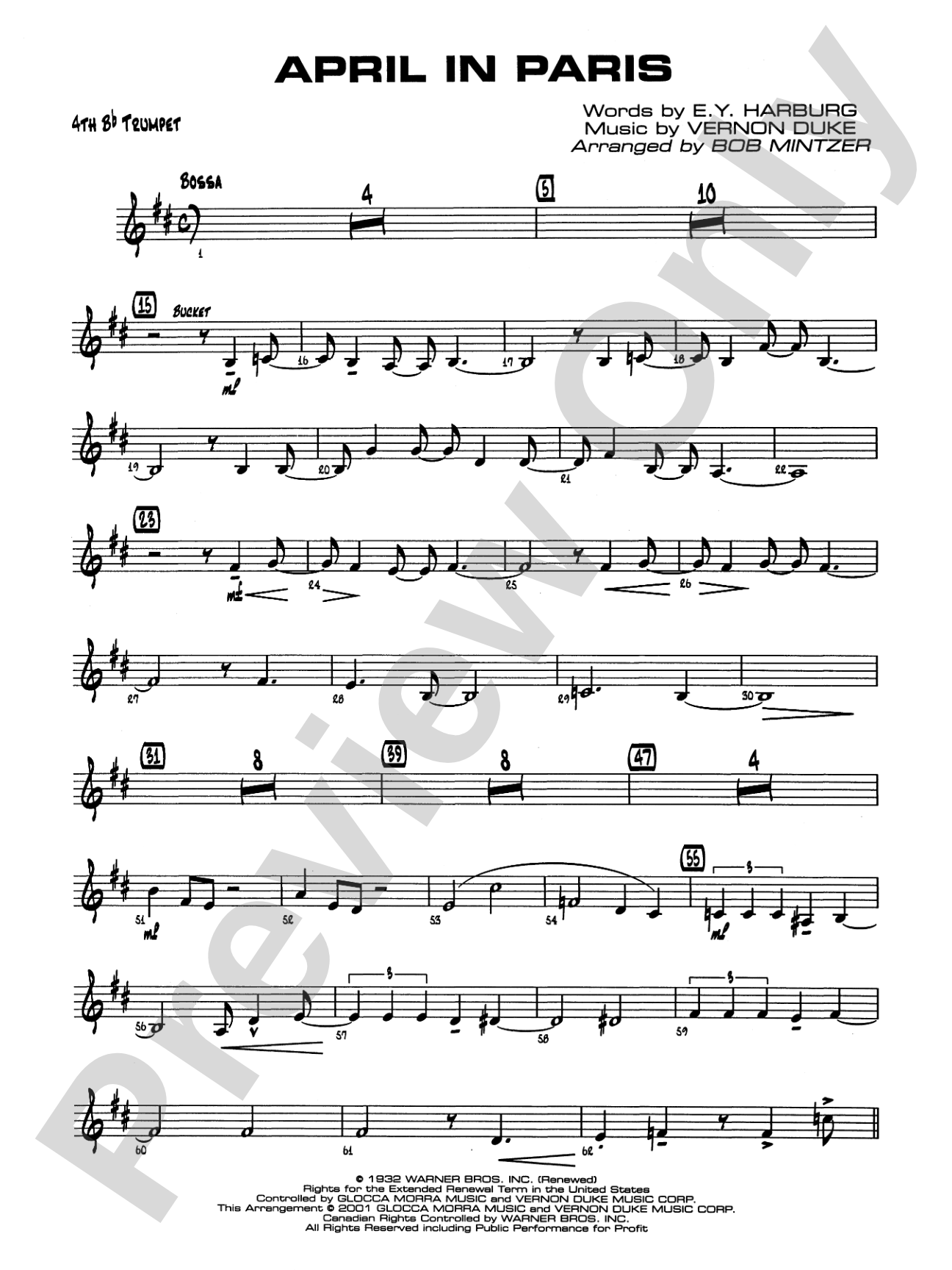 April in Paris: 4th B-flat Trumpet