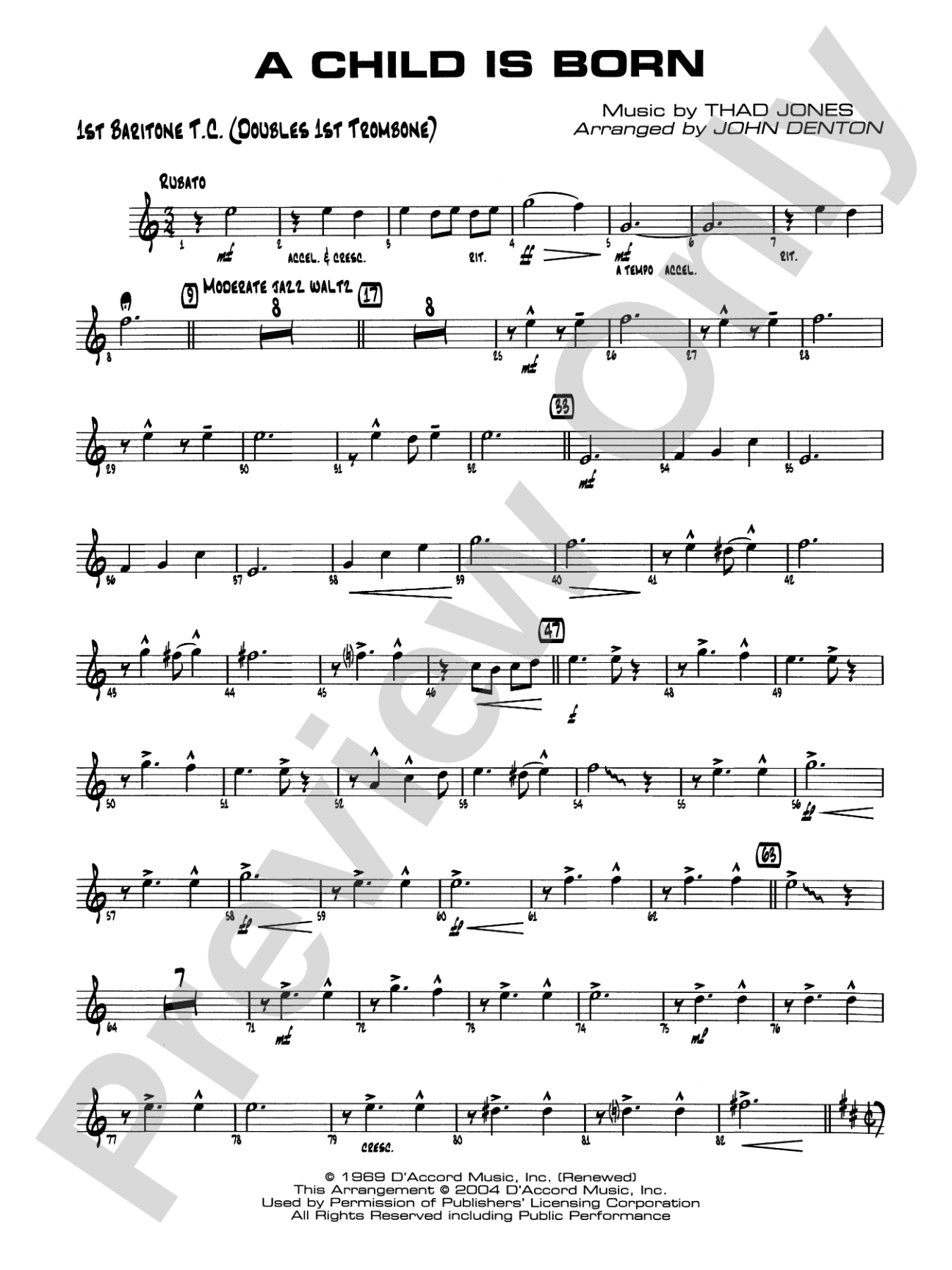 A Child Is Born: Baritone T.C.