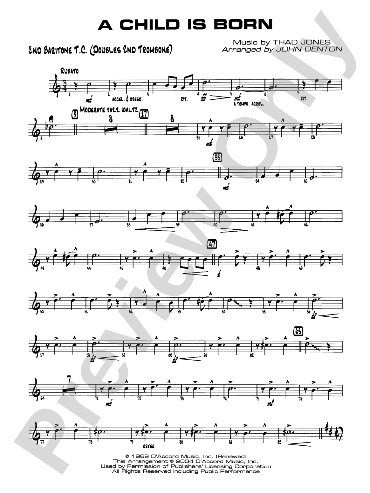 A Child Is Born: 2nd Baritone T.C.
