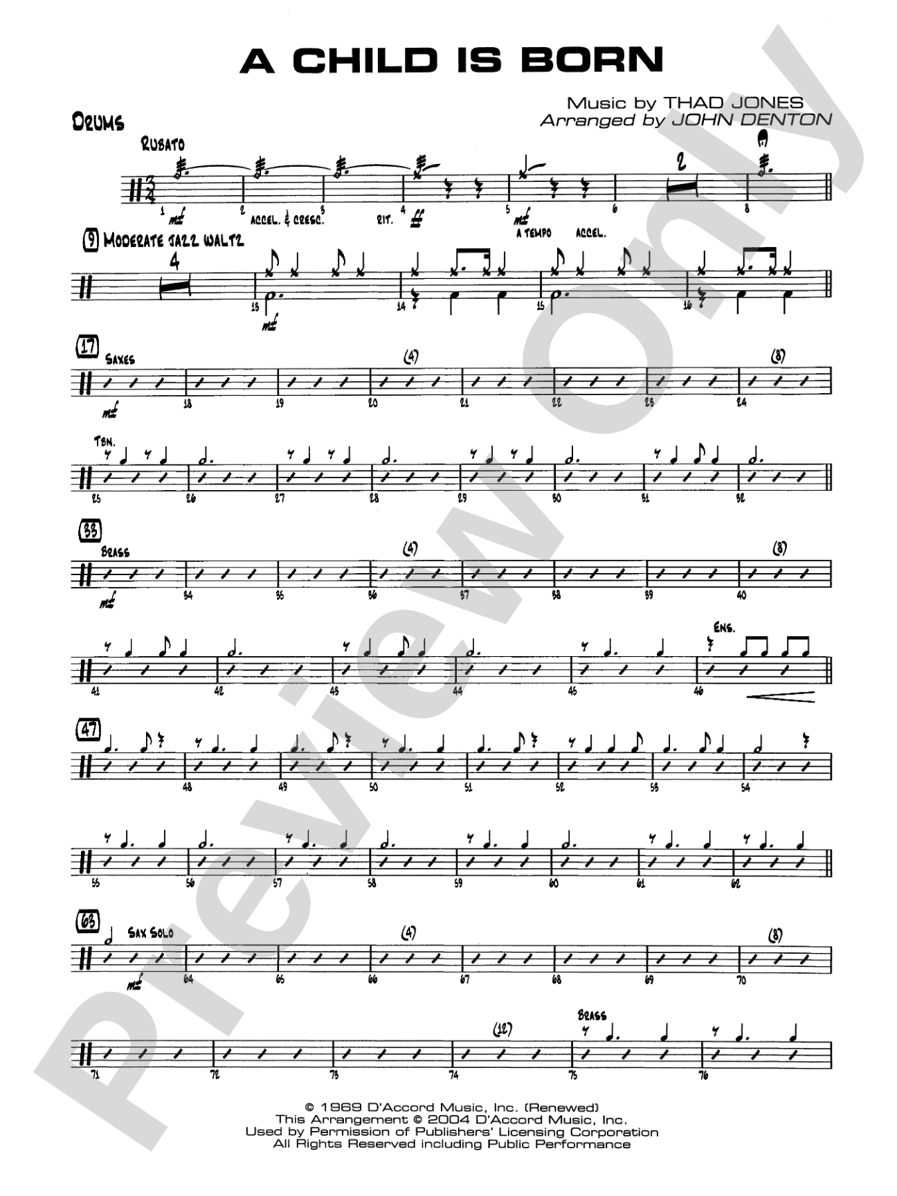 A Child Is Born: Drums