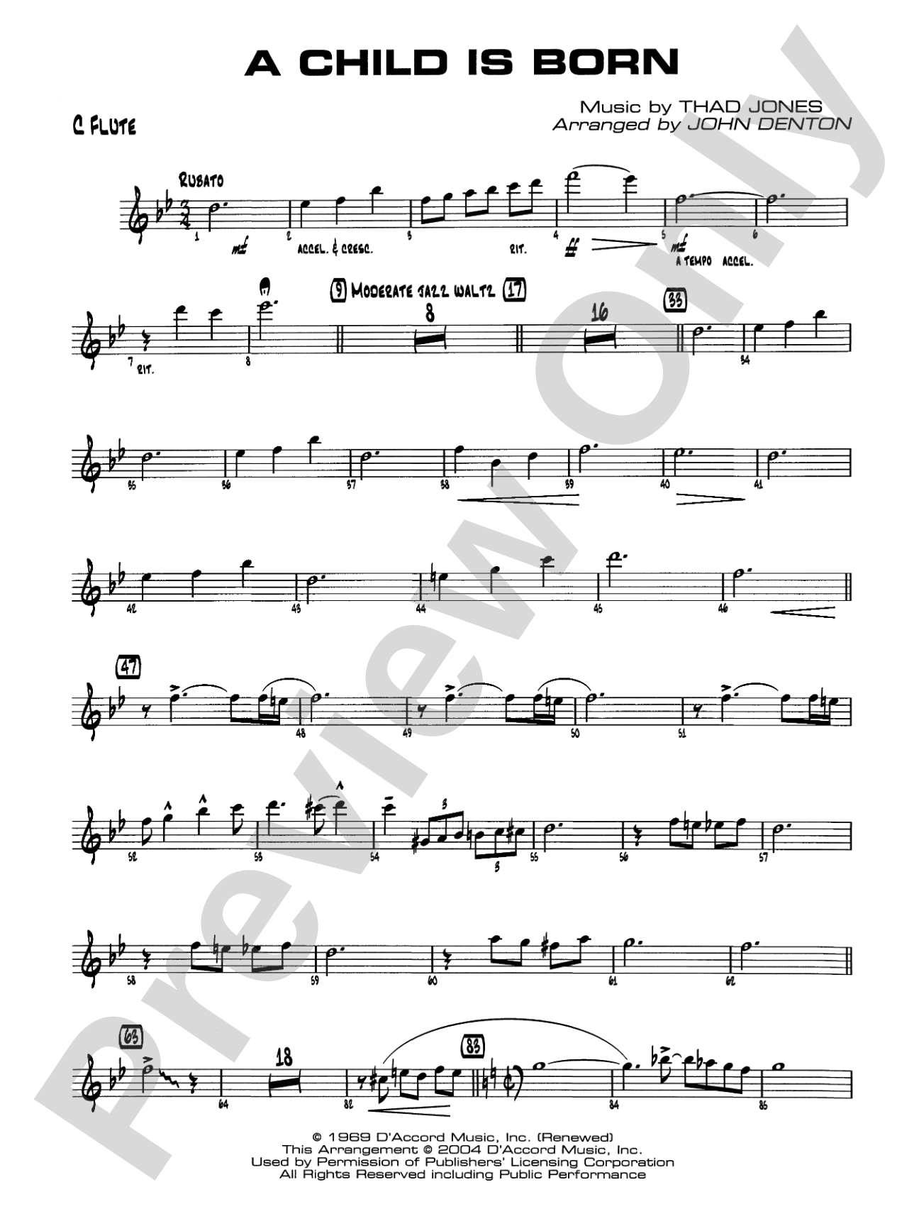 A Child Is Born: Flute